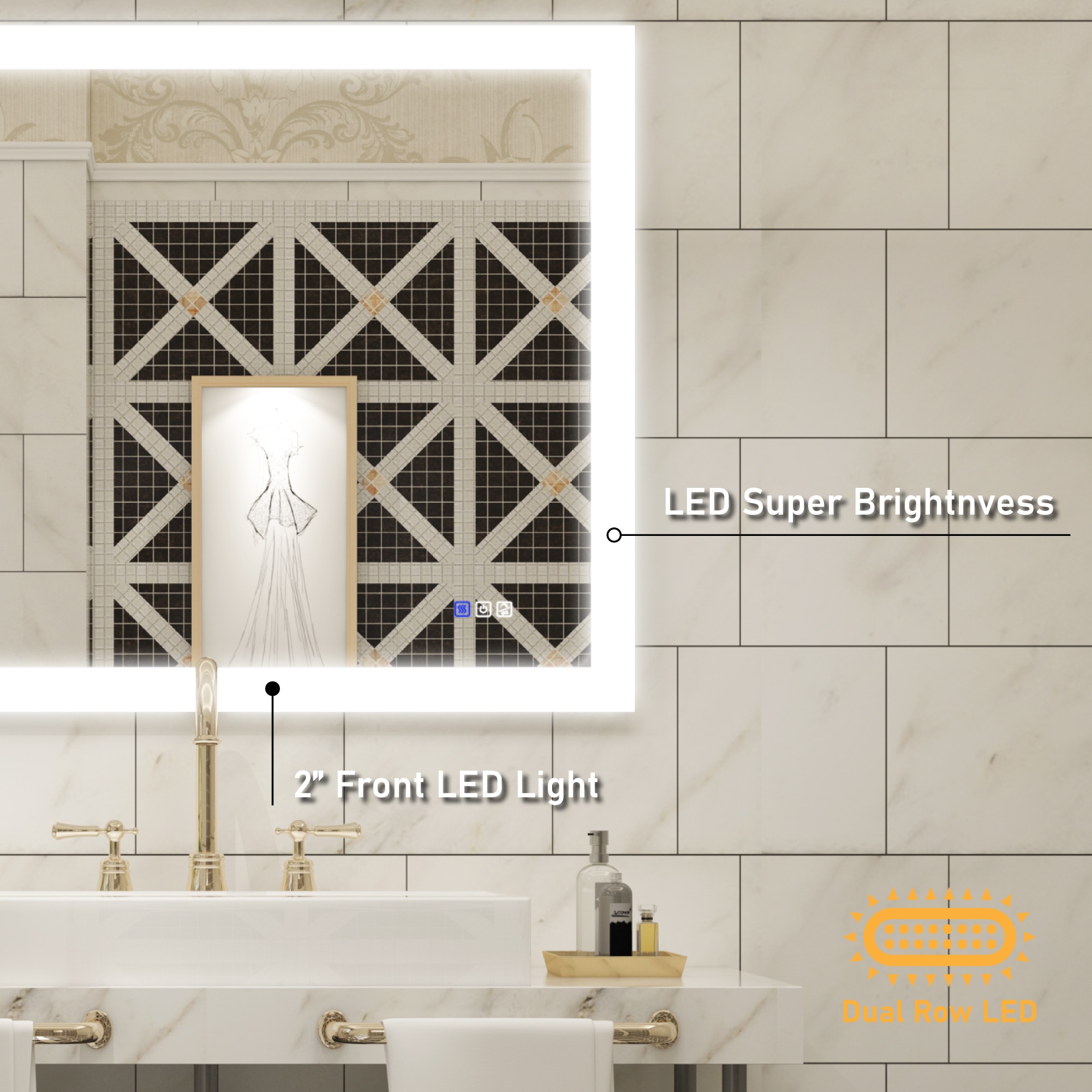 Forclover FLW-LP4032 Framed-Bath-Mirrors - View #7