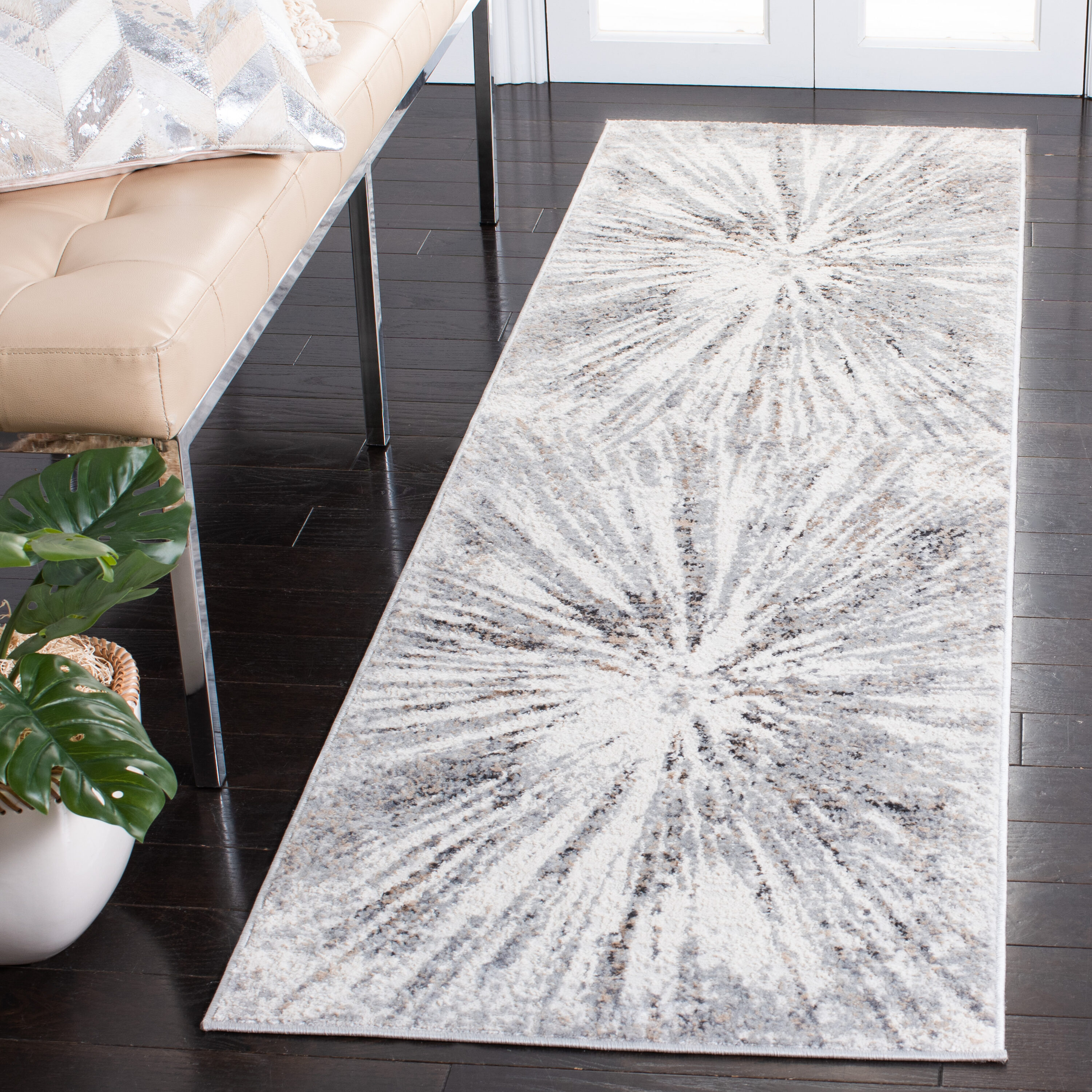 Amelia 449H Grey Gold 2ft-3in x 6ft Runner Rug