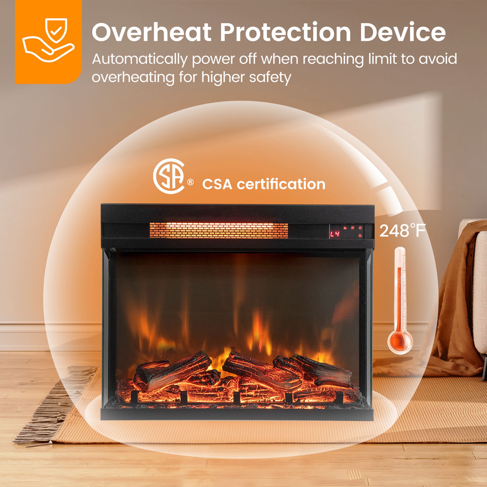 Goplus FP10362US-BK Electric-Fireplaces - View #5