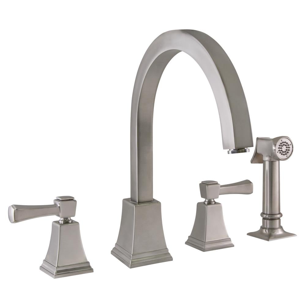 Design House 522110 Torino Satin Nickel Single Handle Deck-mount Kitchen Faucet ( Deck Plate Included ) ( Side Sprayer Included )