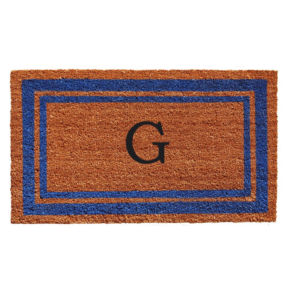 Callowaymills 152971830G 2-ft x 3-ft Natural/Blue Coir/Vinyl Rectangular Indoor or Outdoor Decorative Door Mat