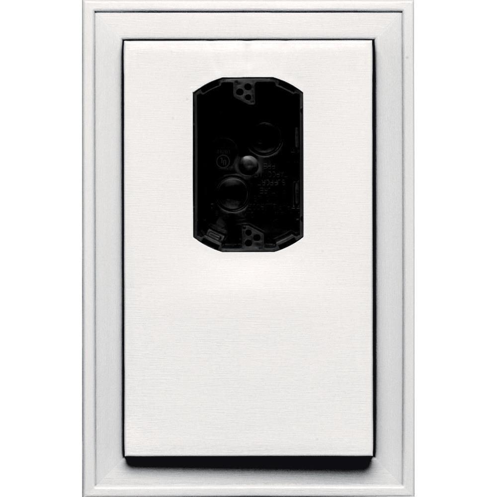 Builders Edge 130120005117 8.125-in x 12-in Bright White Vinyl Electrical Mounting Block