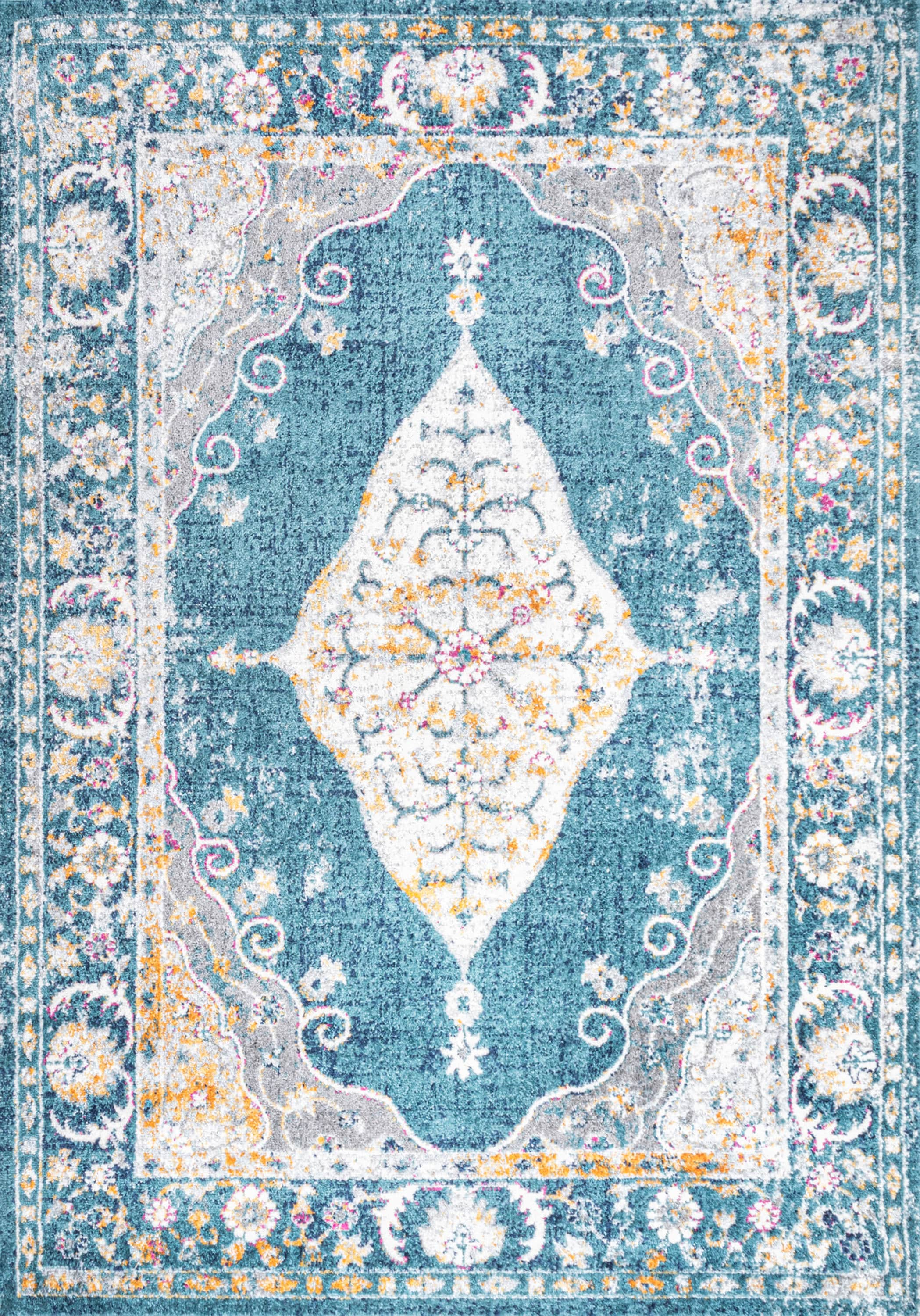 JONATHAN Y Modern Persian Zelda 8 X 10 Ft Turquoise Gray Indoor   46456707 