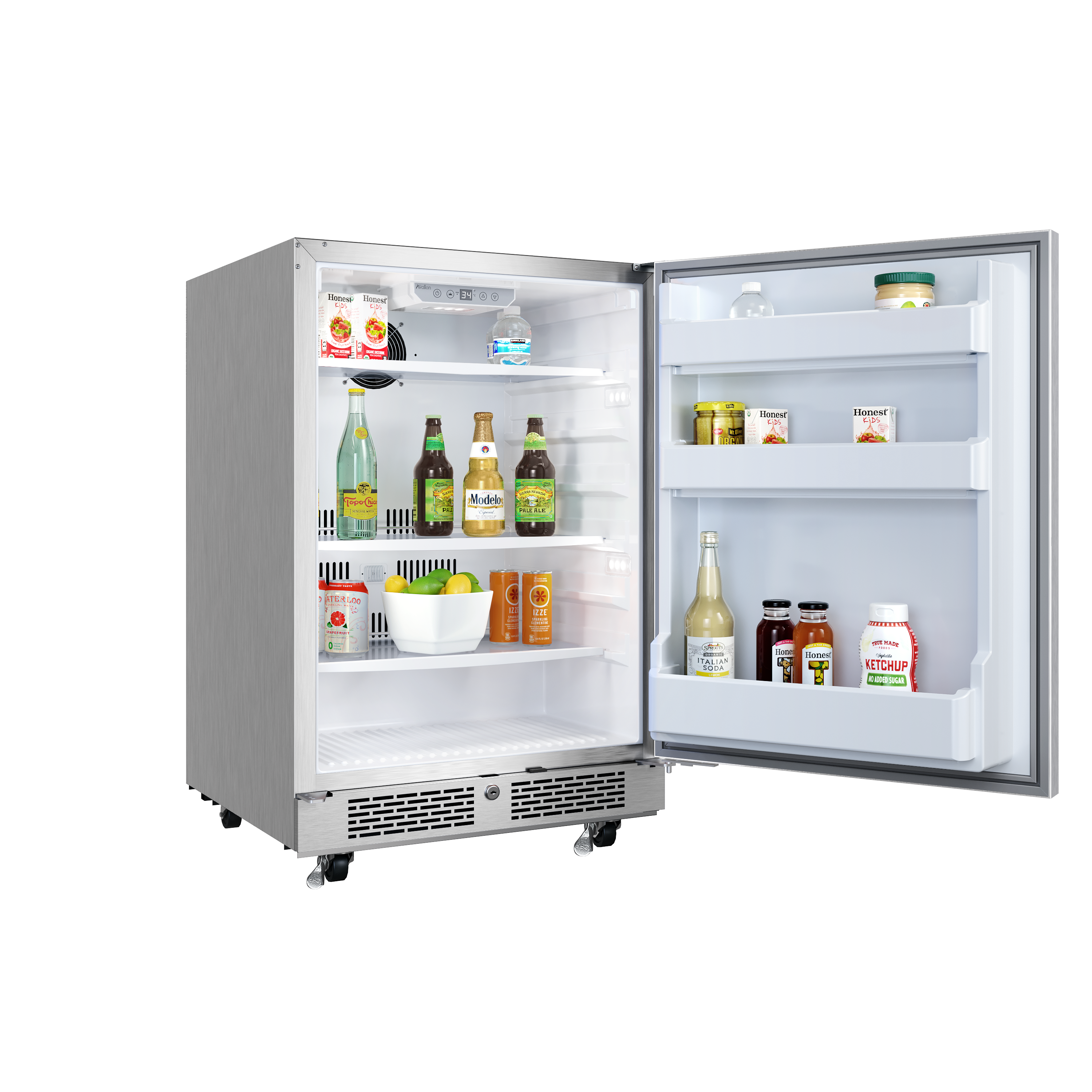 Avallon 3.35-cu ft Counter-depth Built-In /freestanding Mini Fridge  (Stainless Steel)