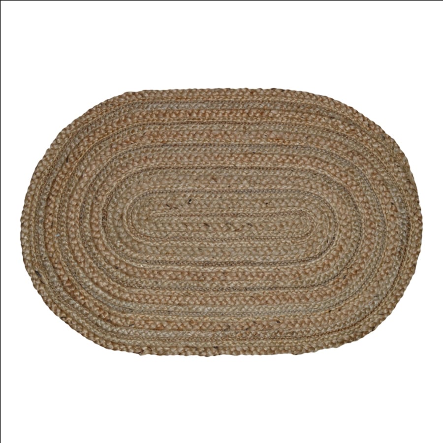 Kerala Natural Tan Round Oval Jute Area Rug – Anji Mountain