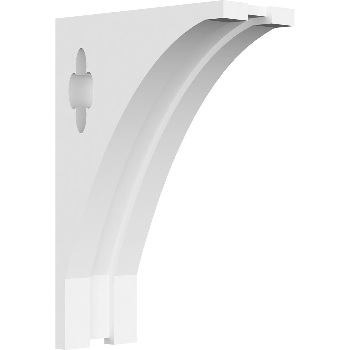 Ekena Millwork CORP01X04X06TU 1.875-in x 4-in x 6-in Turner Unfinished White PVC Paintable Corbel