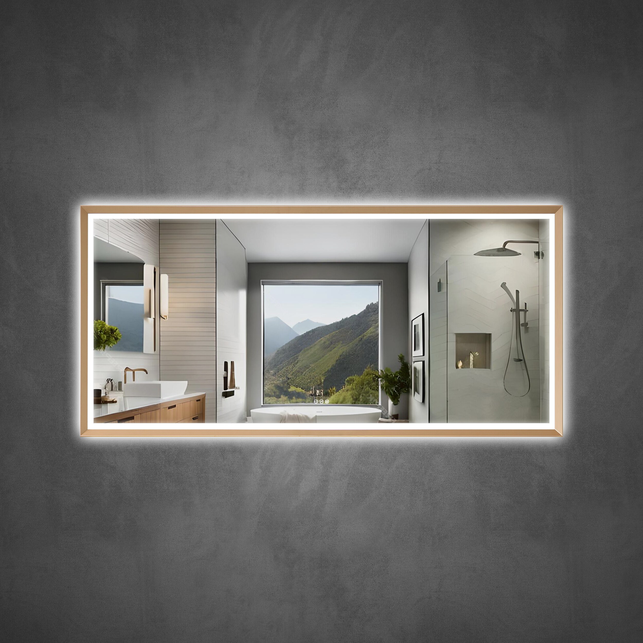 WELLFOR W6FM8440BG Framed-Bath-Mirrors - View #6