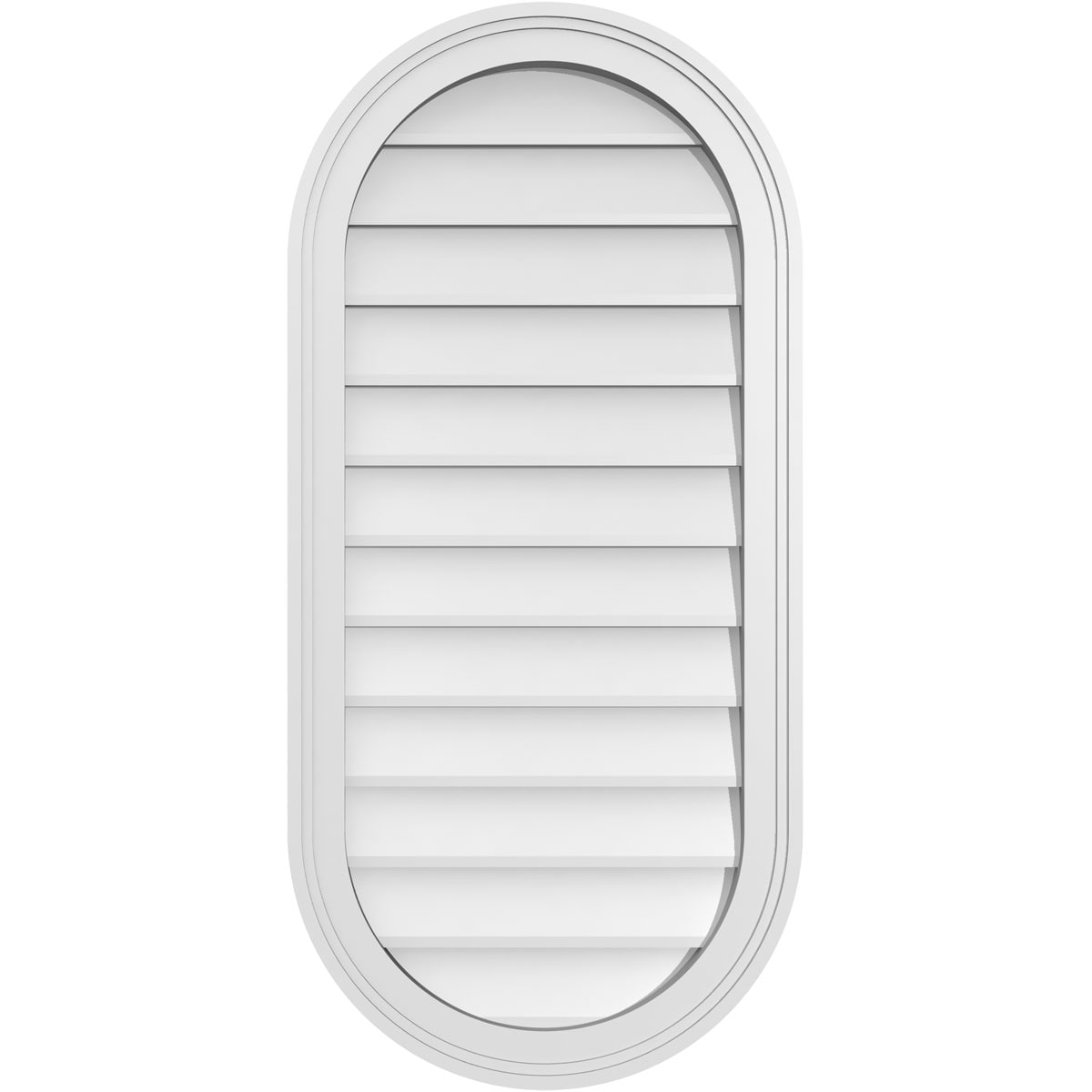 Ekena Millwork GVPVR18X3802SN 18-Inches x 38-Inches Off-white Oval PVC Gable Louver Vent