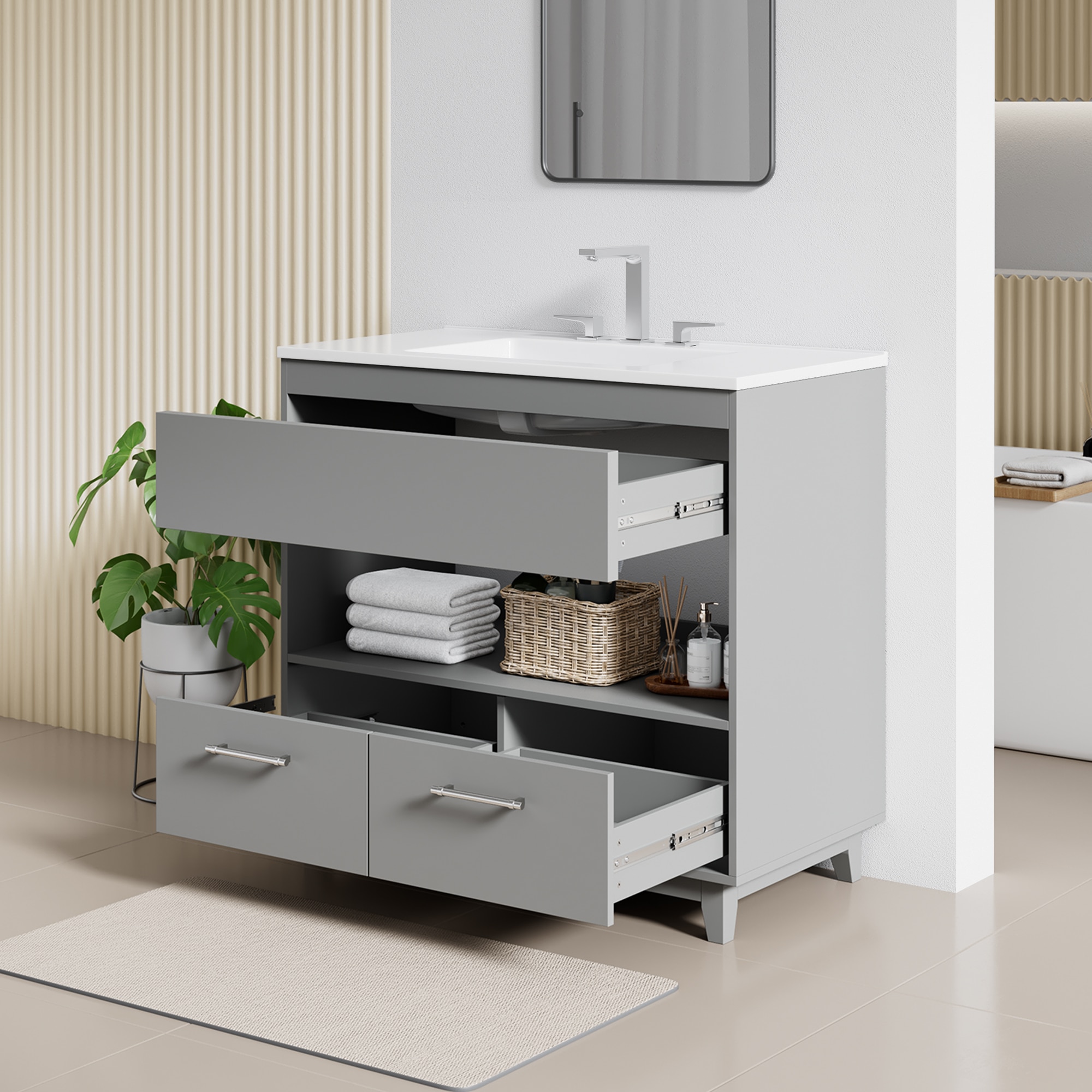 JEAREY 24MY-SMW Bath-Vanity-Combo - View #3