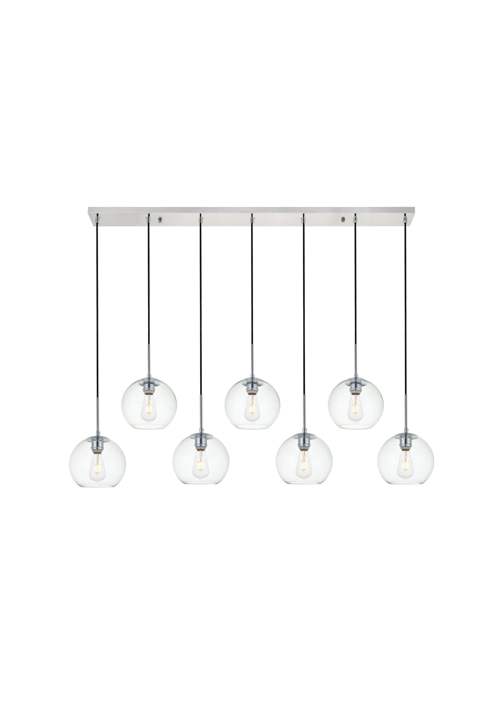 Baxter 7-Light Chrome & Clear Glass Globe Pendant