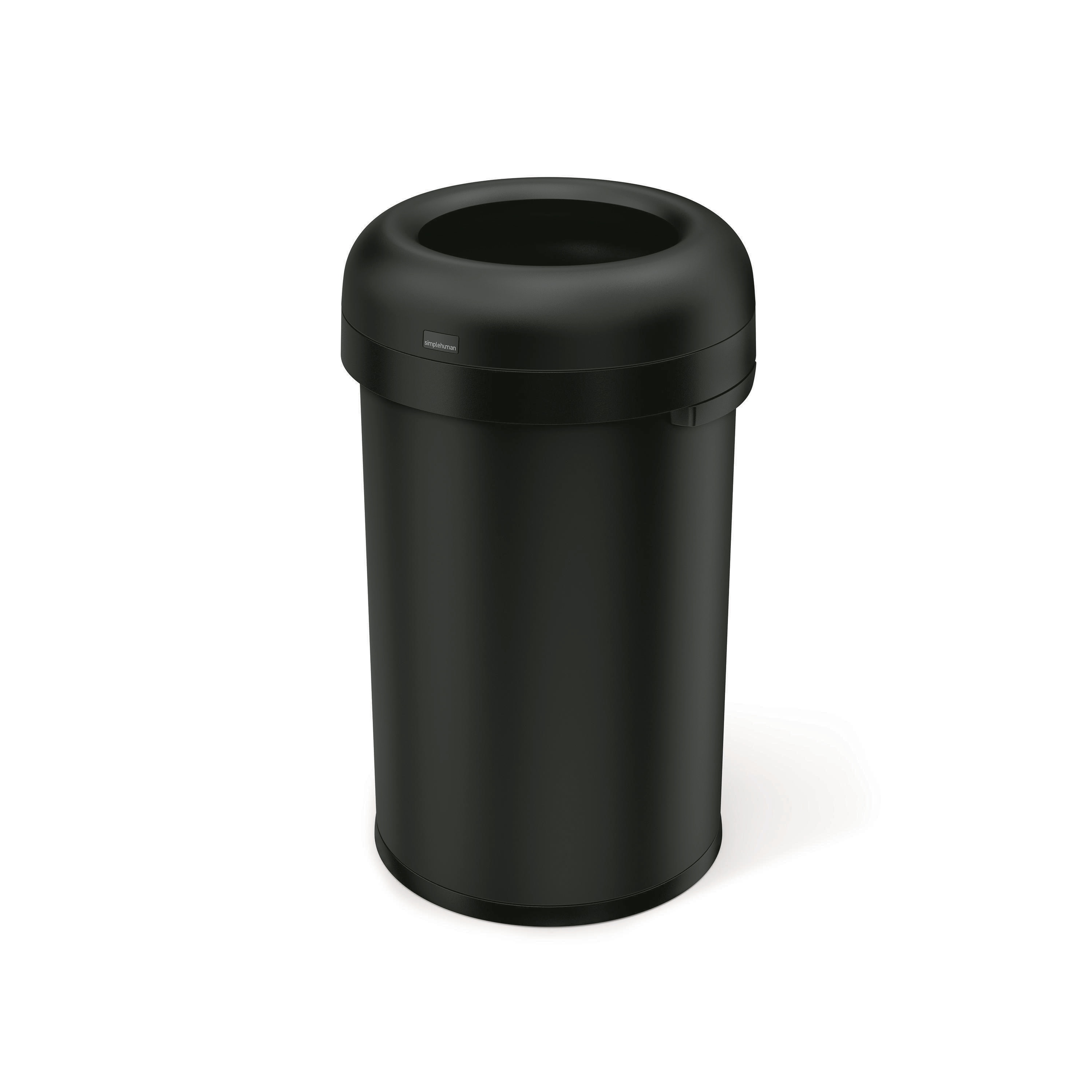 simplehuman CW1494 80L bullet open can matte black heavy-gauge steel