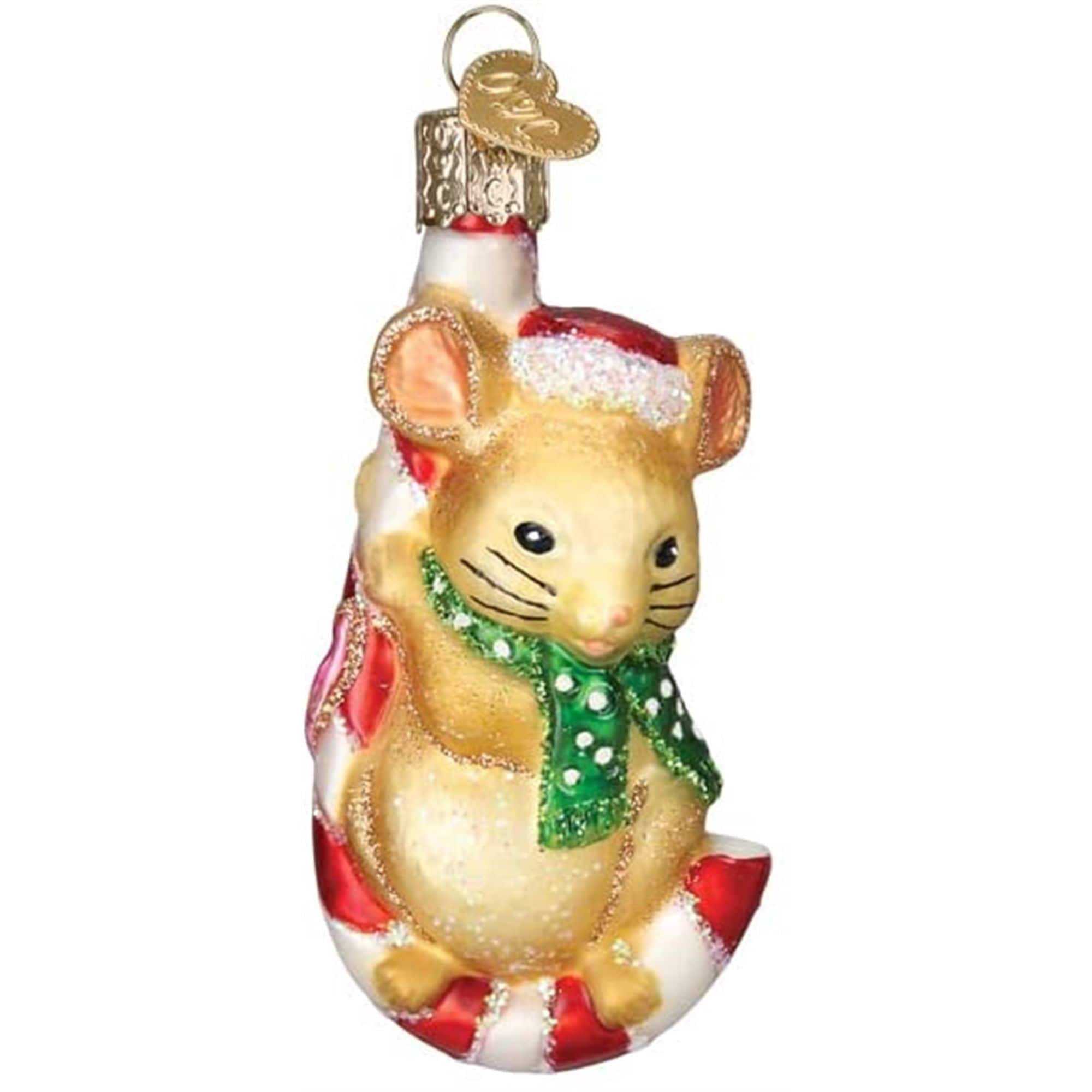 Old World Christmas 729343126375 Blown Glass Ornament for Christmas Tree - Christmas Mouse