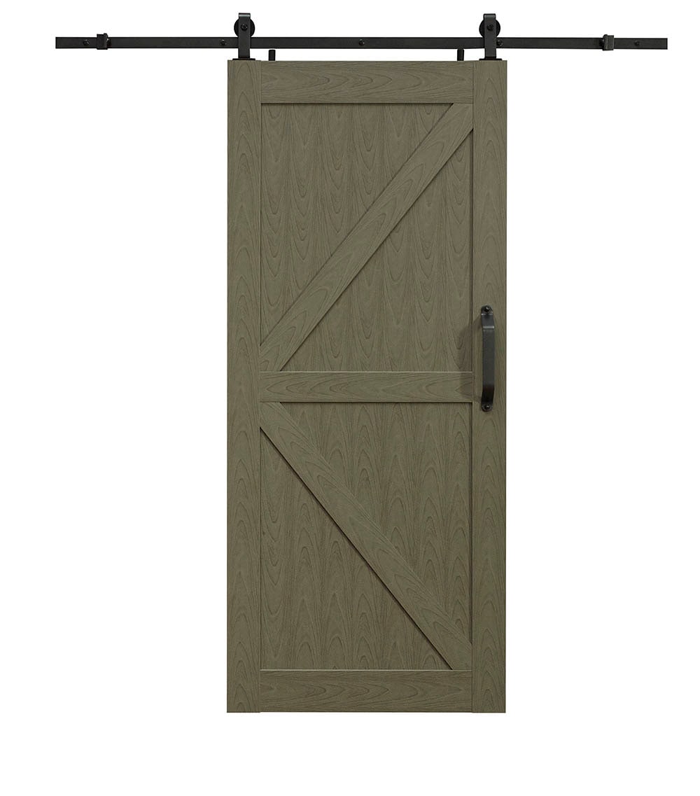 Pinecroft 36-in X 84-in Heather Grey Vinyl Single Barn Door (Hardware ...