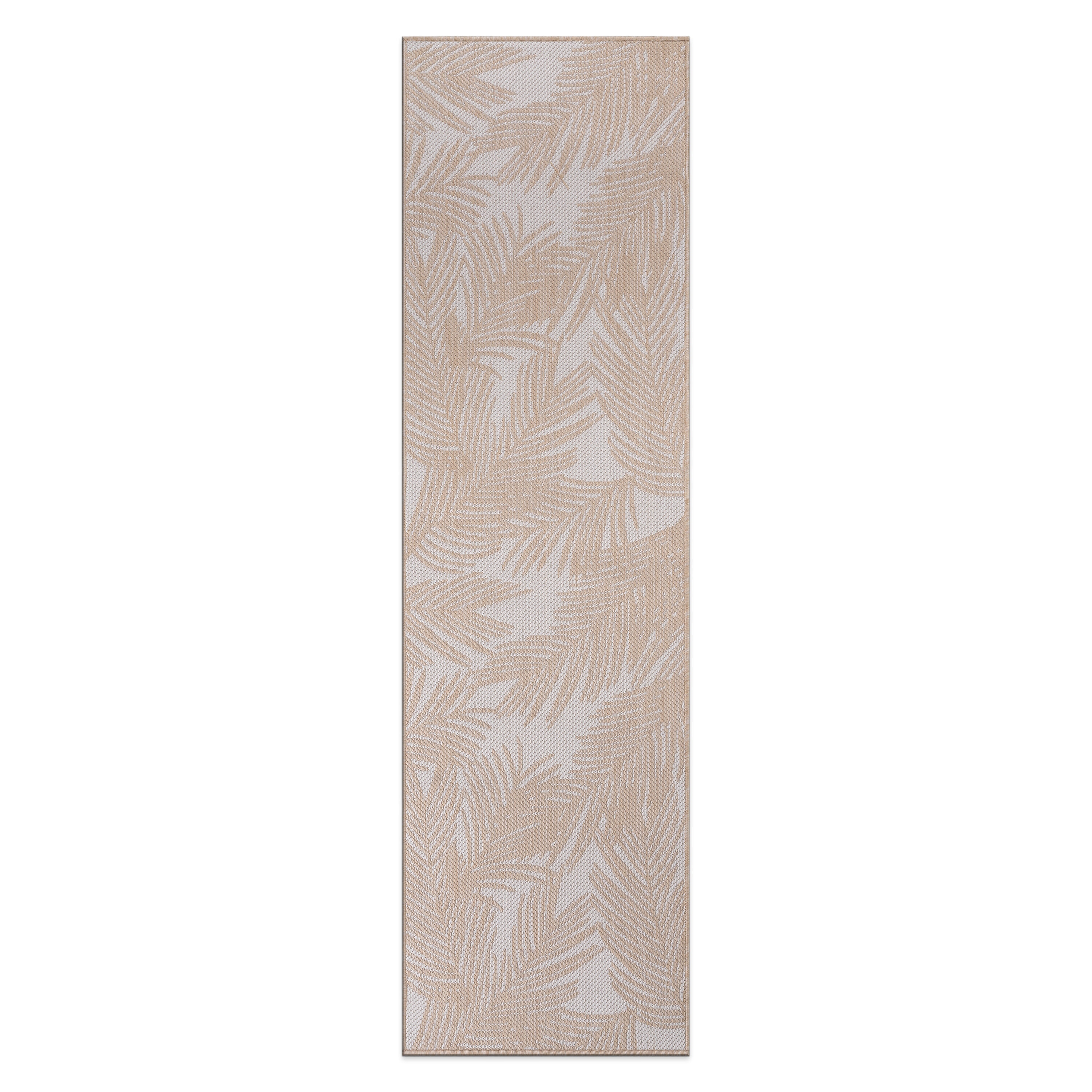 World Rug Gallery 117NATURAL2X7 Summer 2 x 7 (ft) Loomed Polypropylene Natural Rectangular Indoor/Outdoor Floral/Botanical Tropical Area rug