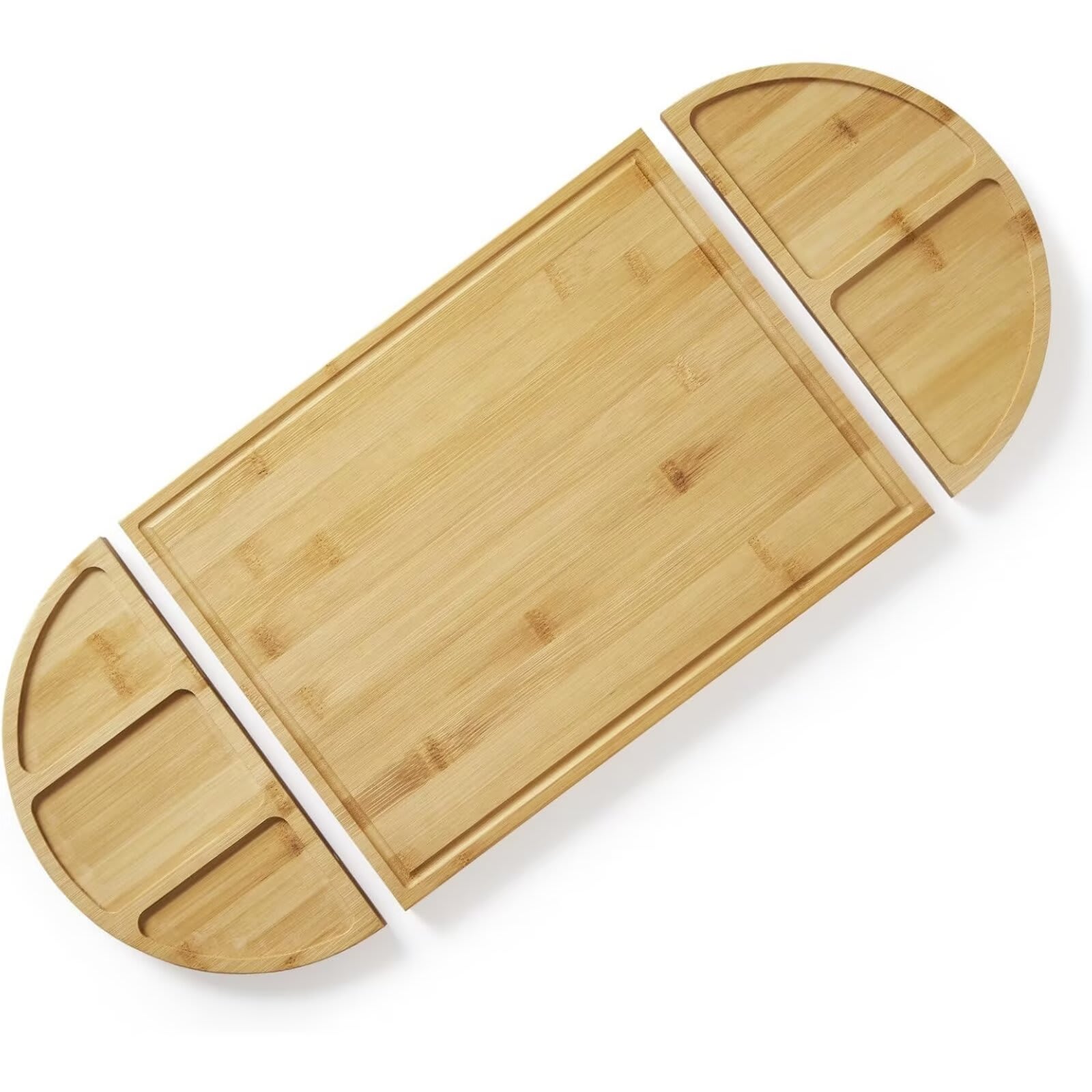 WhizMax JXNAG-PHO-34LEHWR5 3 Pack Bamboo Charcuterie Boards Set Large Bamboo Cheese Board Set With Deep Juicy Groove for Kitchen Chopping Board Set for Entertaining