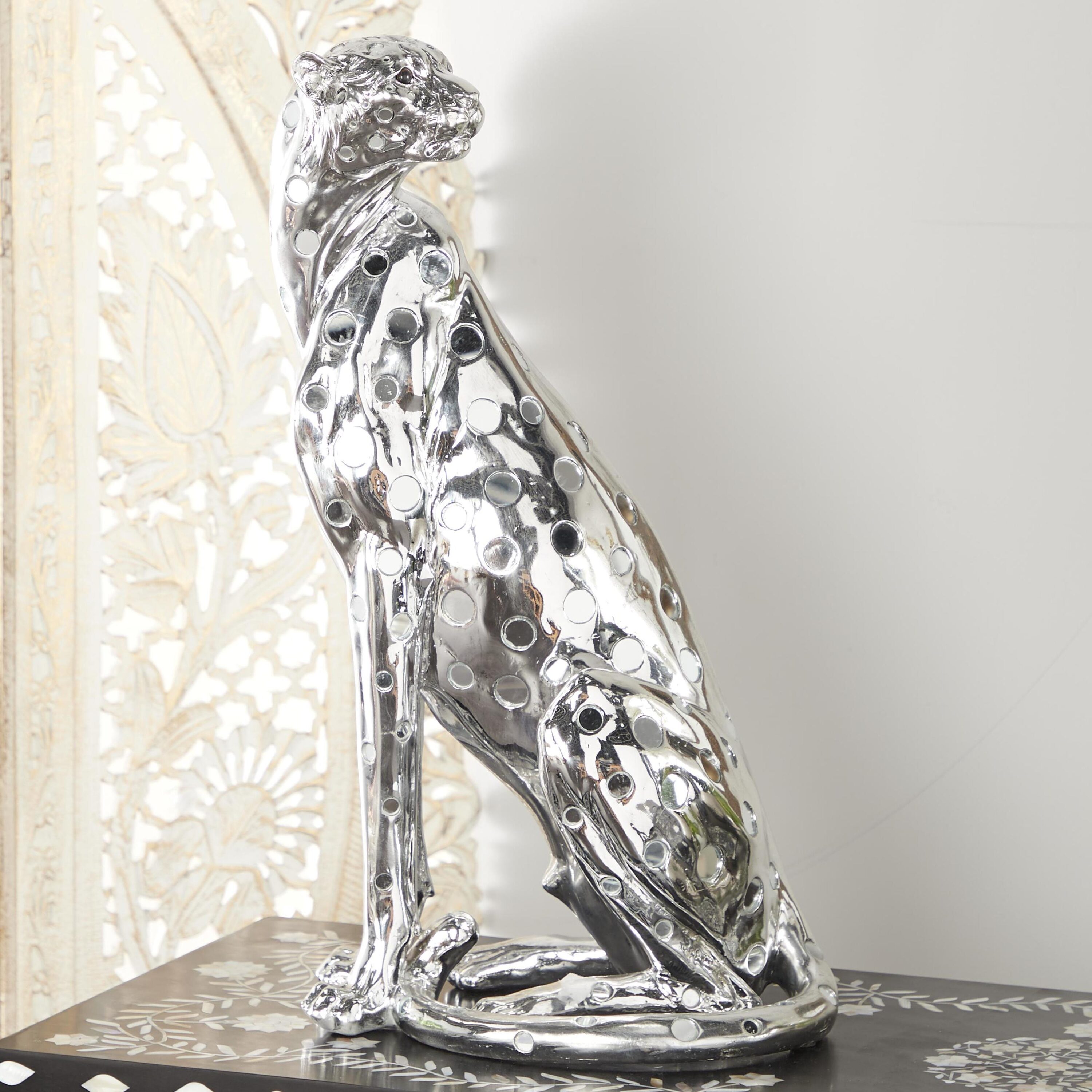 Grayson Lane 73388 Silver Stone Eclectic Sculpture
