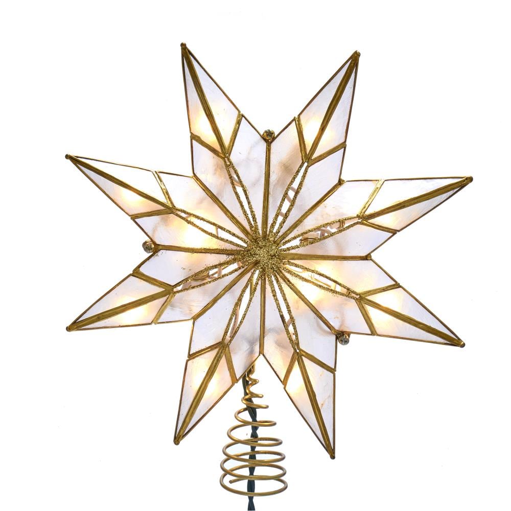 Kurt S. Adler UL3147 9-in Star Gold Clear Christmas Tree Topper
