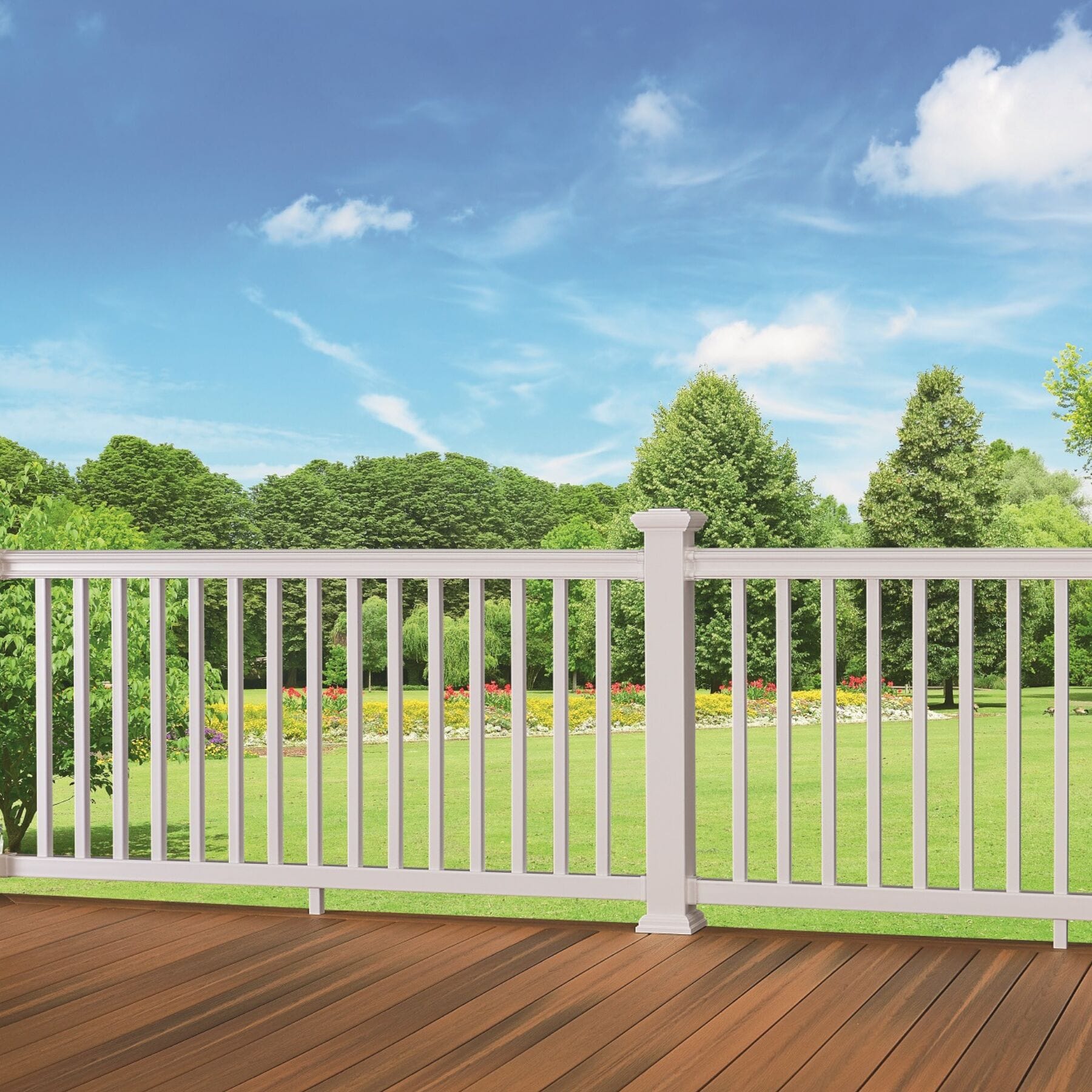 Fiberon Classic 8-ft x 4-in x 3-ft White Composite Deck Rail Kit in the ...