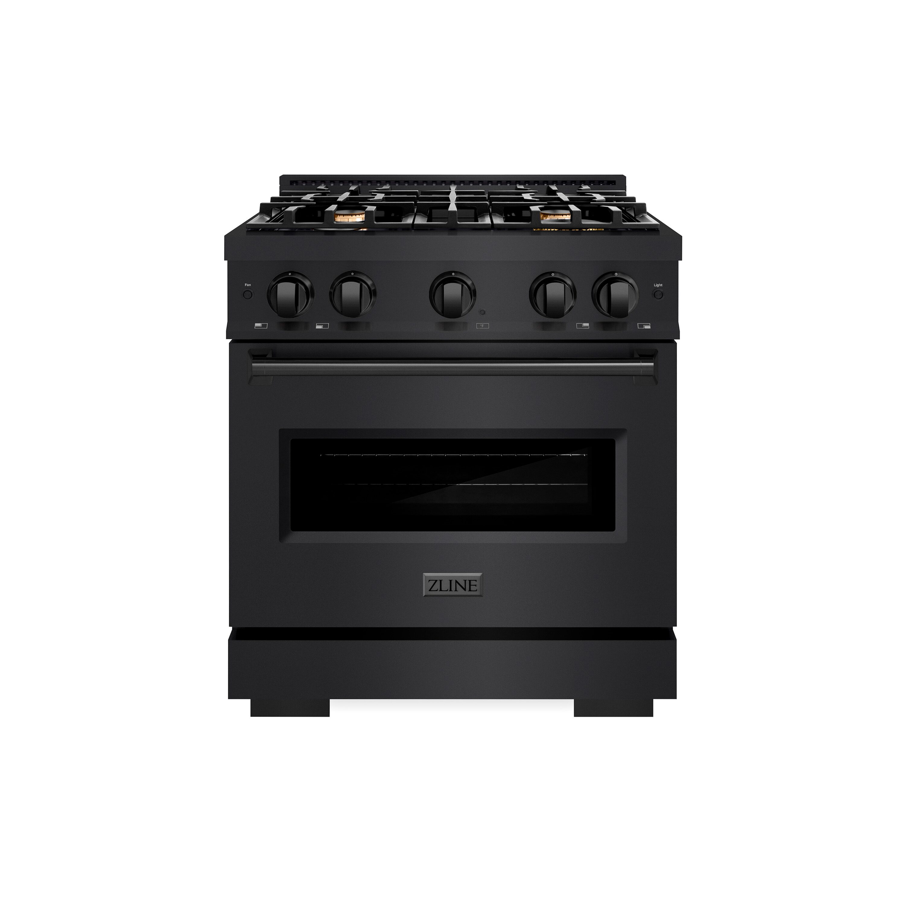 ZLINE KITCHEN & BATH CGRB-BR-30 Classic 30-in 4 burners 4.2-cu ft Convection Oven Freestanding Liquid Propane Gas Range ( Black Stainless Steel w/Brass Burners )
