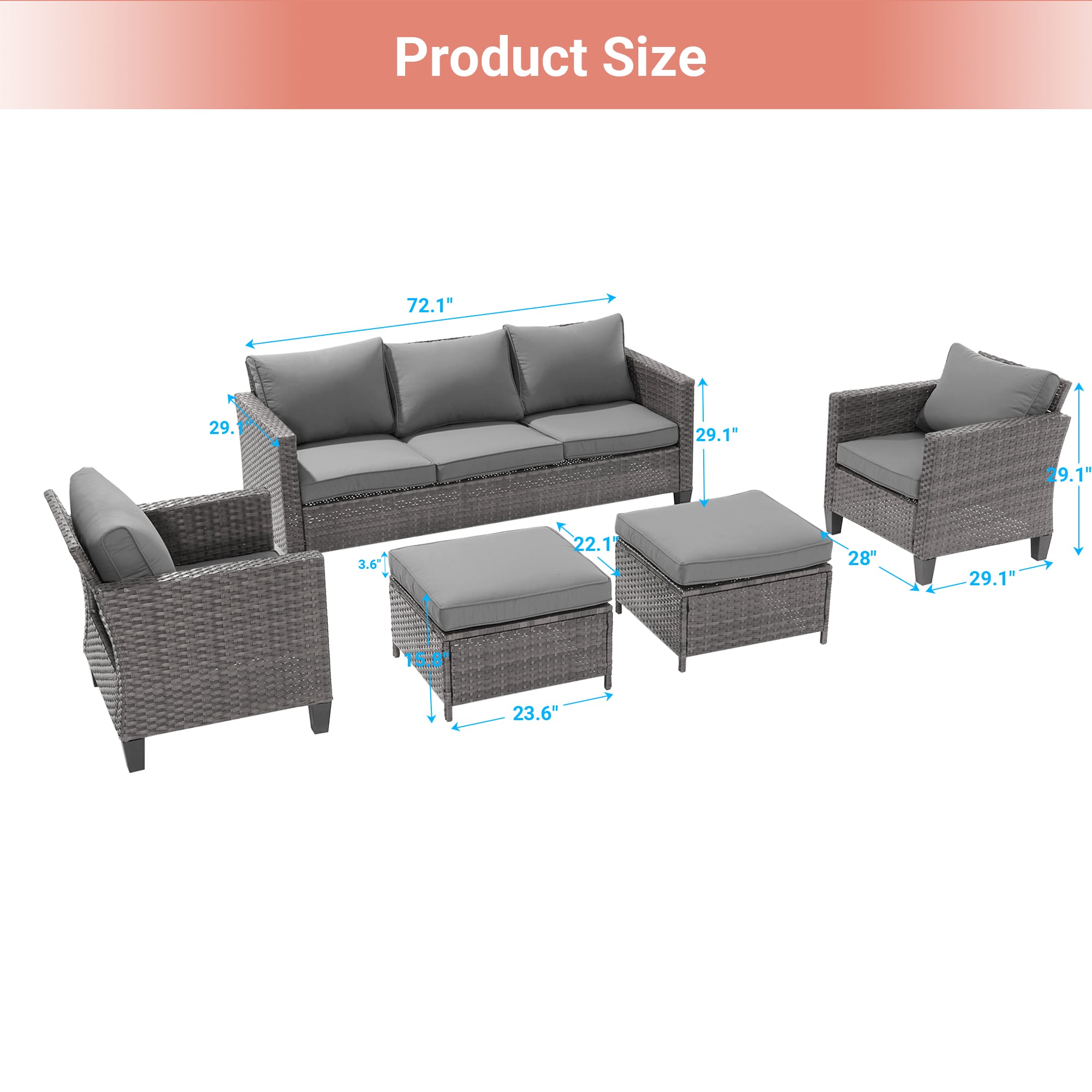 ACEGOSES LW-115HGY-T13 Patio-Conversation-Sets - View #2