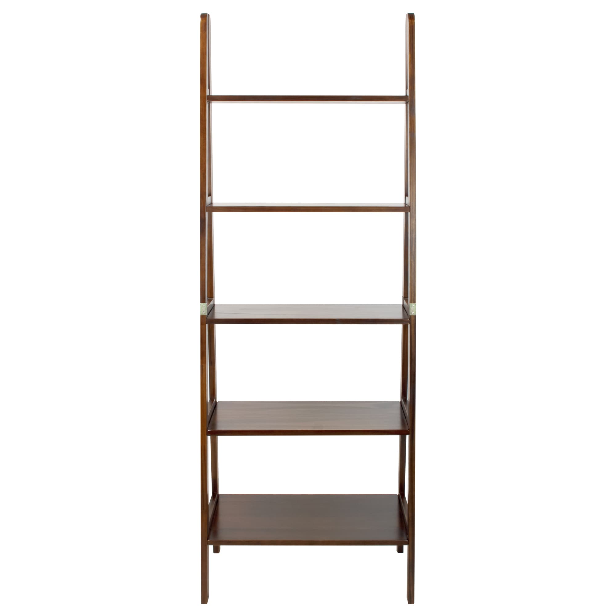 Casual Home Ladder Warm Brown Wood 5-Shelf Ladder Bookcase (24.75-in W ...