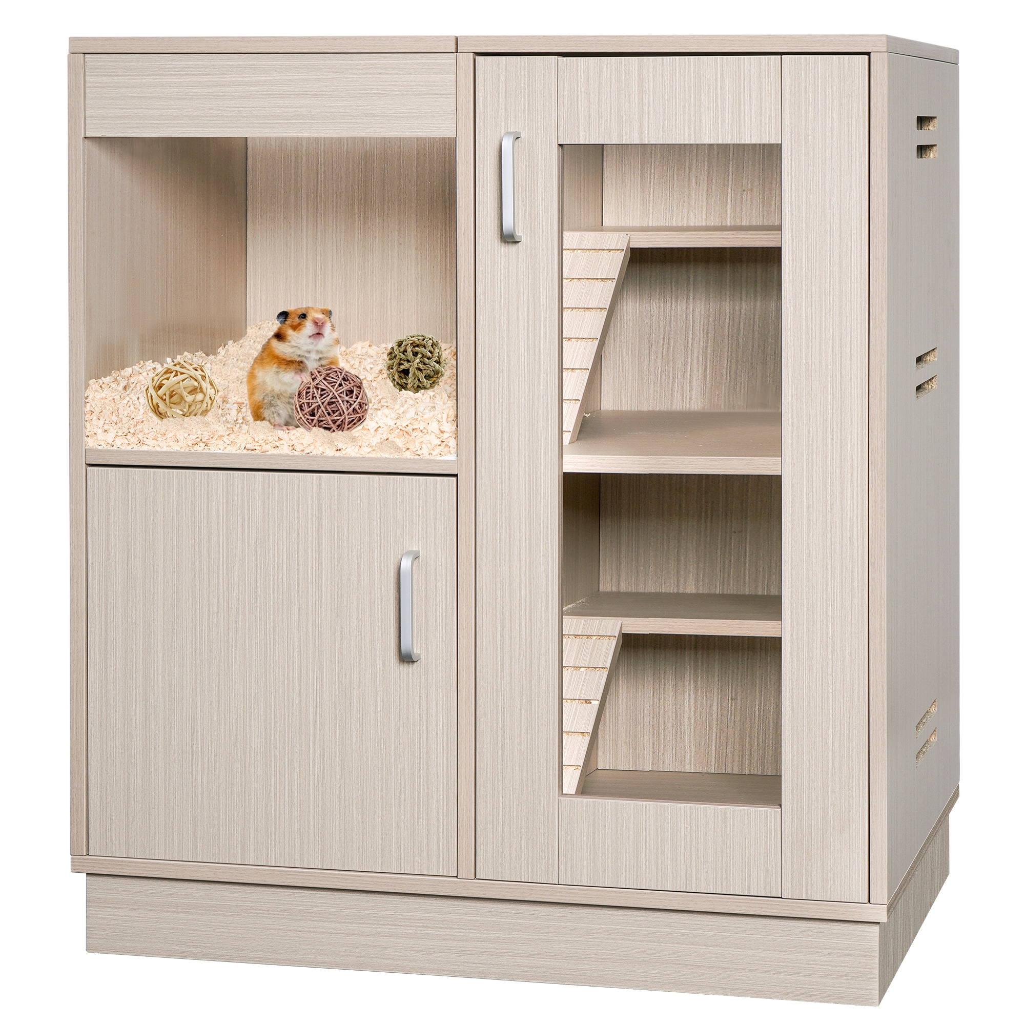 Kahomvis MEKN-QPW1-642 Brown Wood Rabbit hutch