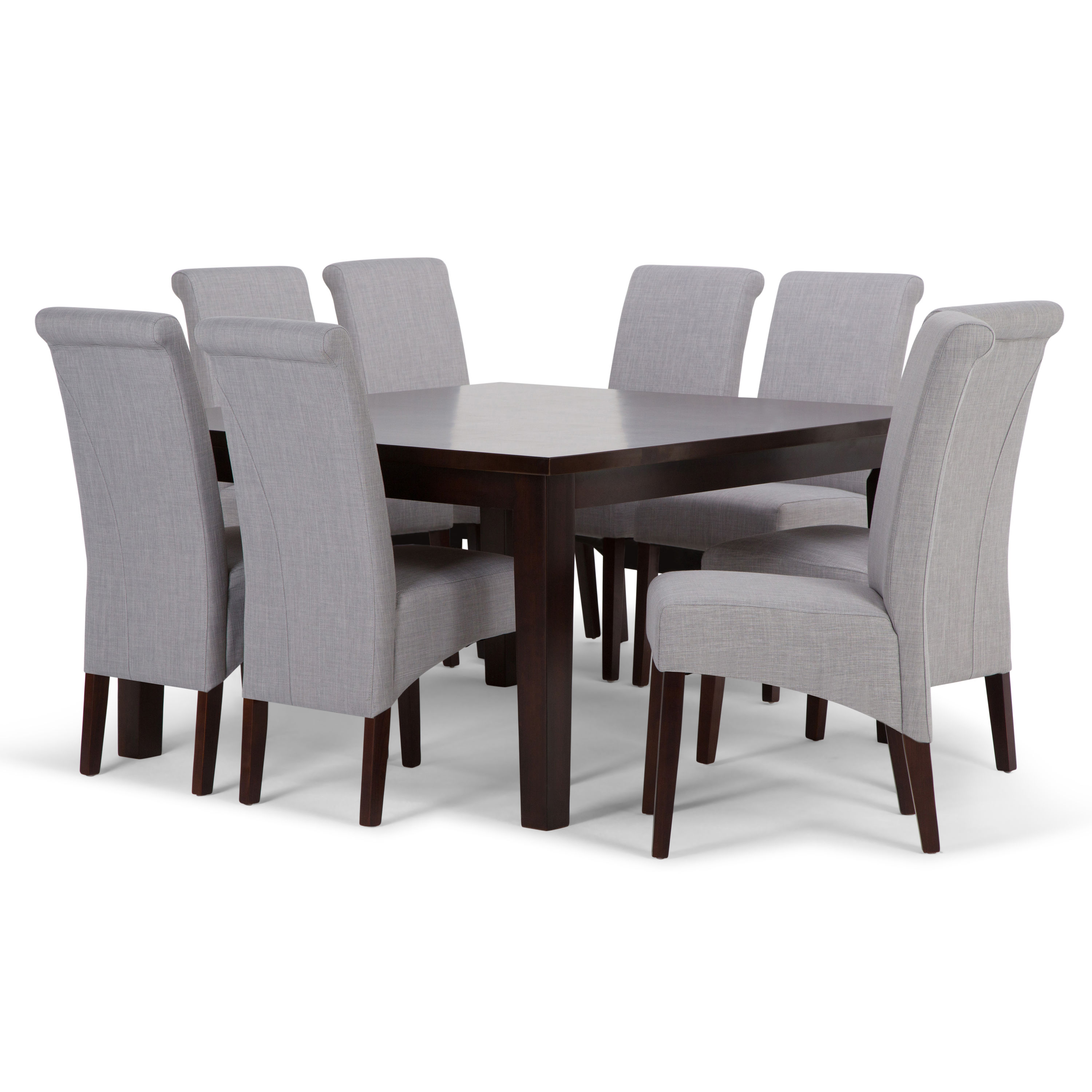 Simpli Home AXCDS9-AVL-DGL Avalon Dove Grey Transitional Dining Room Set with Rectangular Table (Seats 8)