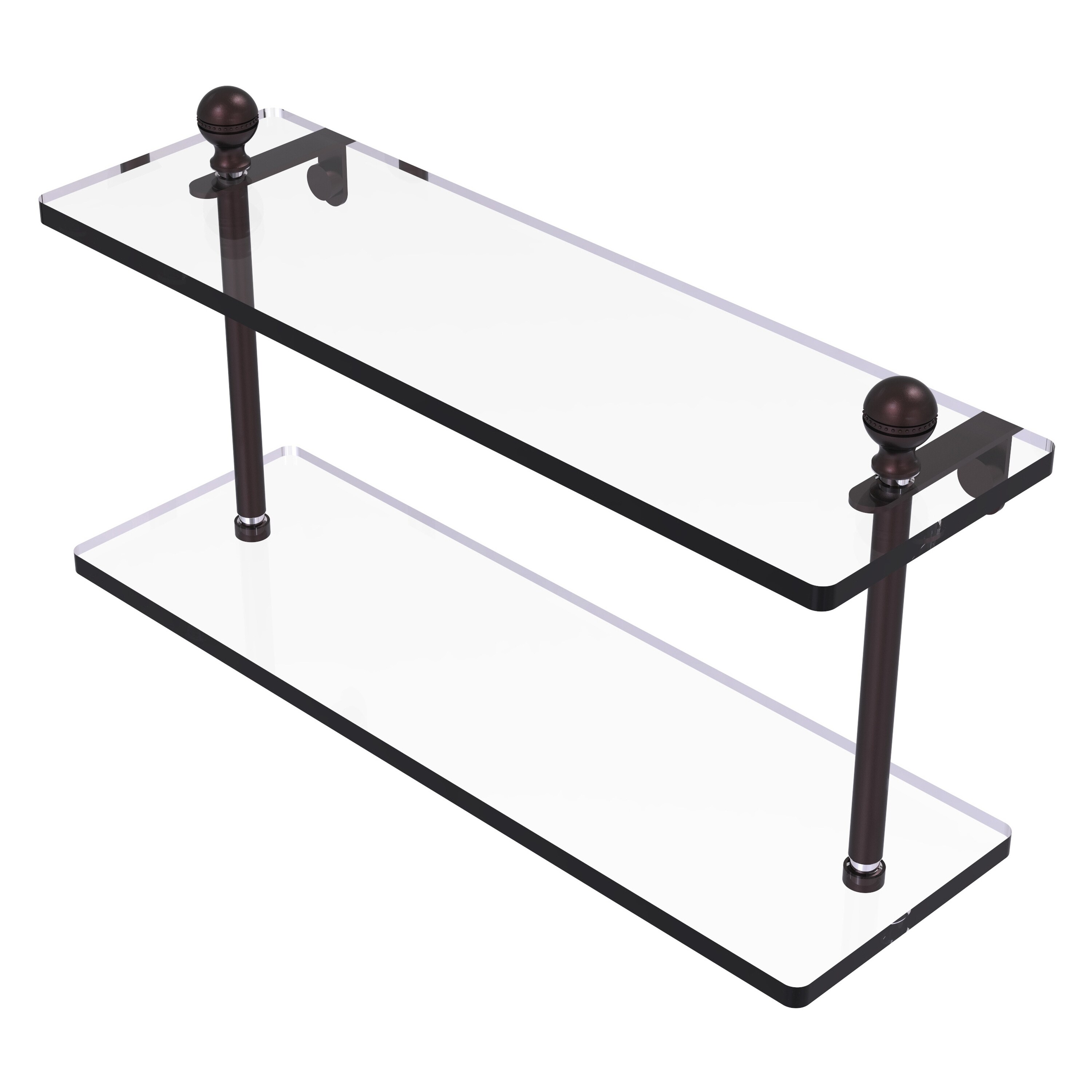 Allied Brass MA-2/16-ABZ Mambo Antique Bronze 2 -Tier Wall mount Bathroom Shelf ( 16-in x 8-in x 5-in )