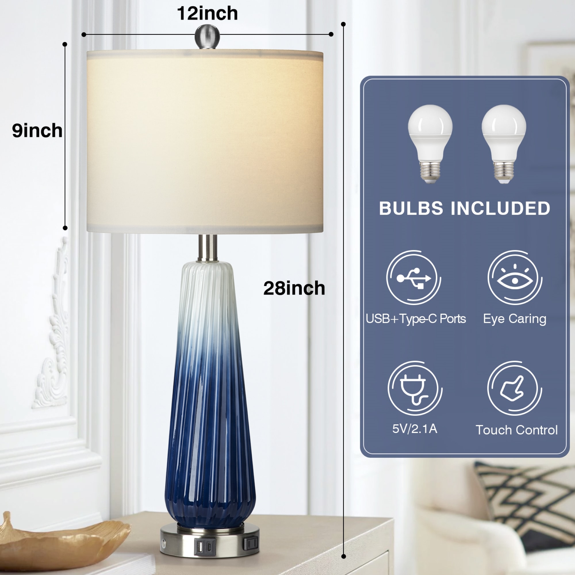UrFurnishings TD-256 Table-Lamps - View #5