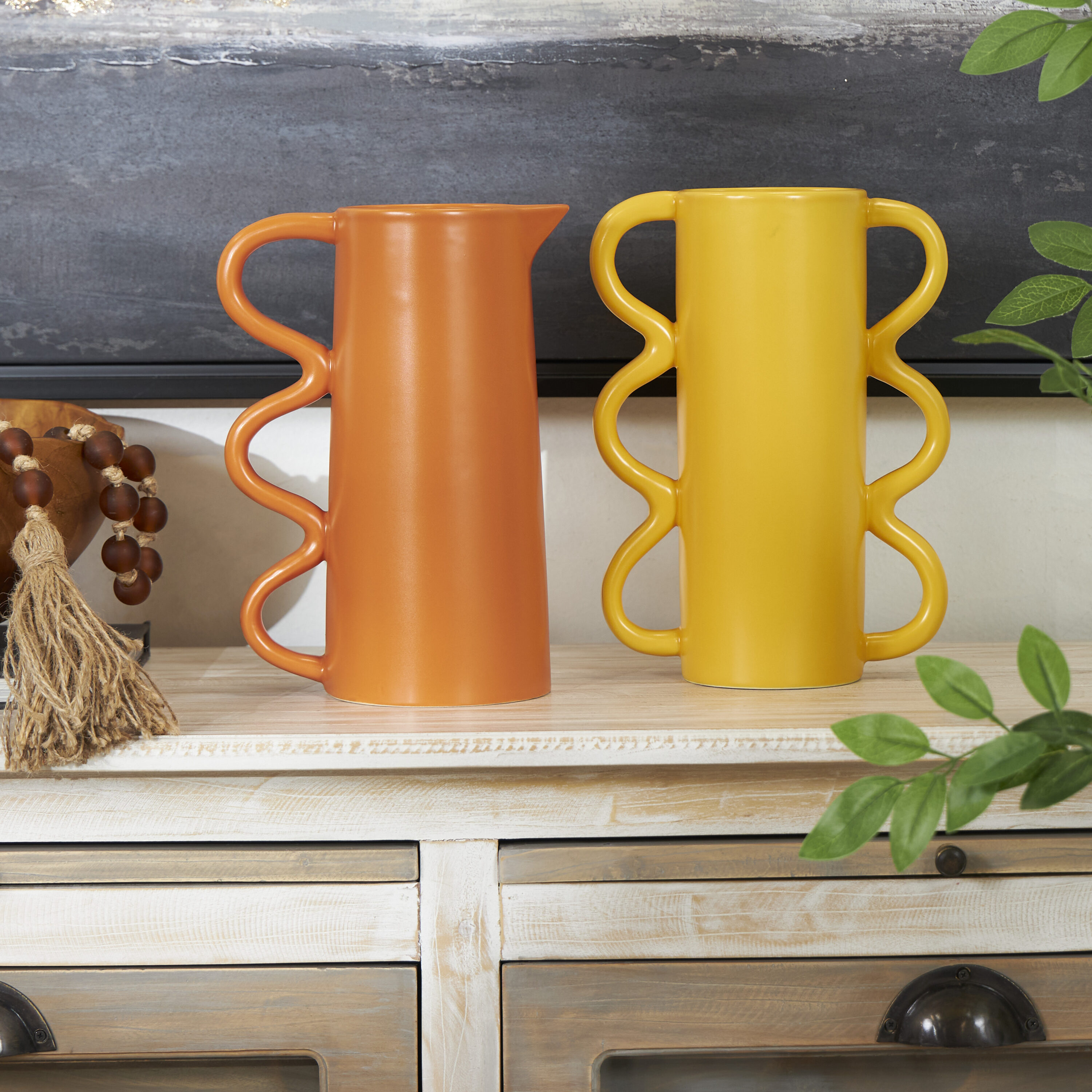 CosmoLiving by Cosmopolitan 822341 2 -Pack Multiple colors/finishes Stone Modern Vase