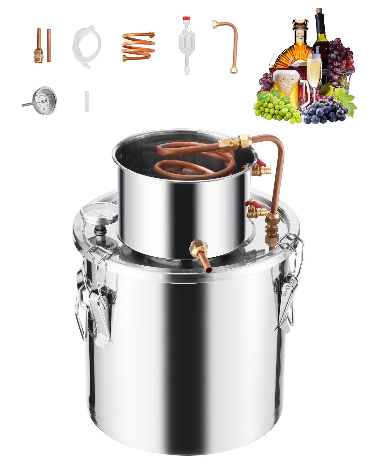 SVOPES SVOPESDLNTZLQ10958V0 Copper Coil and Bend Alcohol still