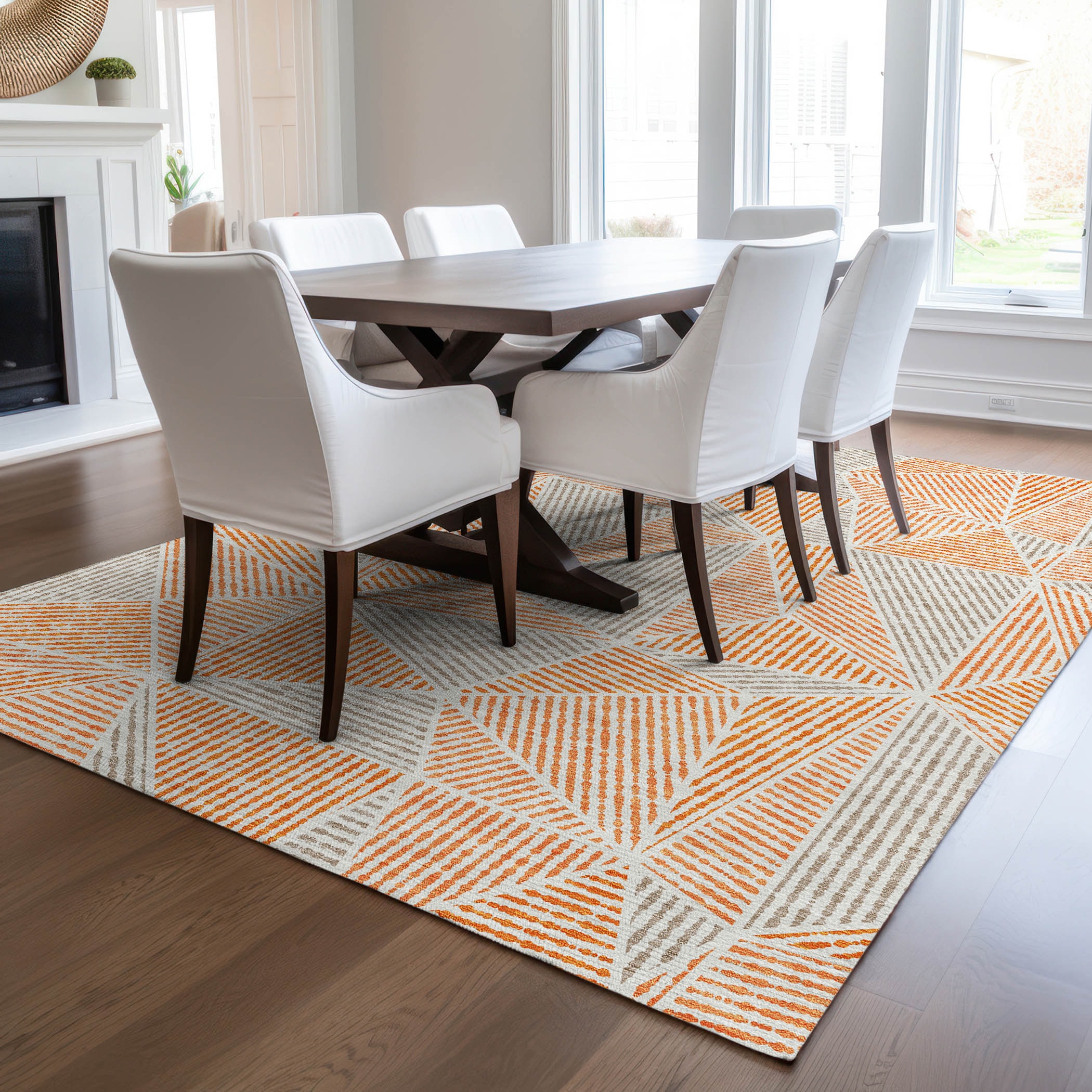 Addison Rugs ACN618OR30X46 Chantille ACN618OR 2 x 3 (ft) Polyester Orange Rectangular Indoor/Outdoor Abstract Machine washable Area rug