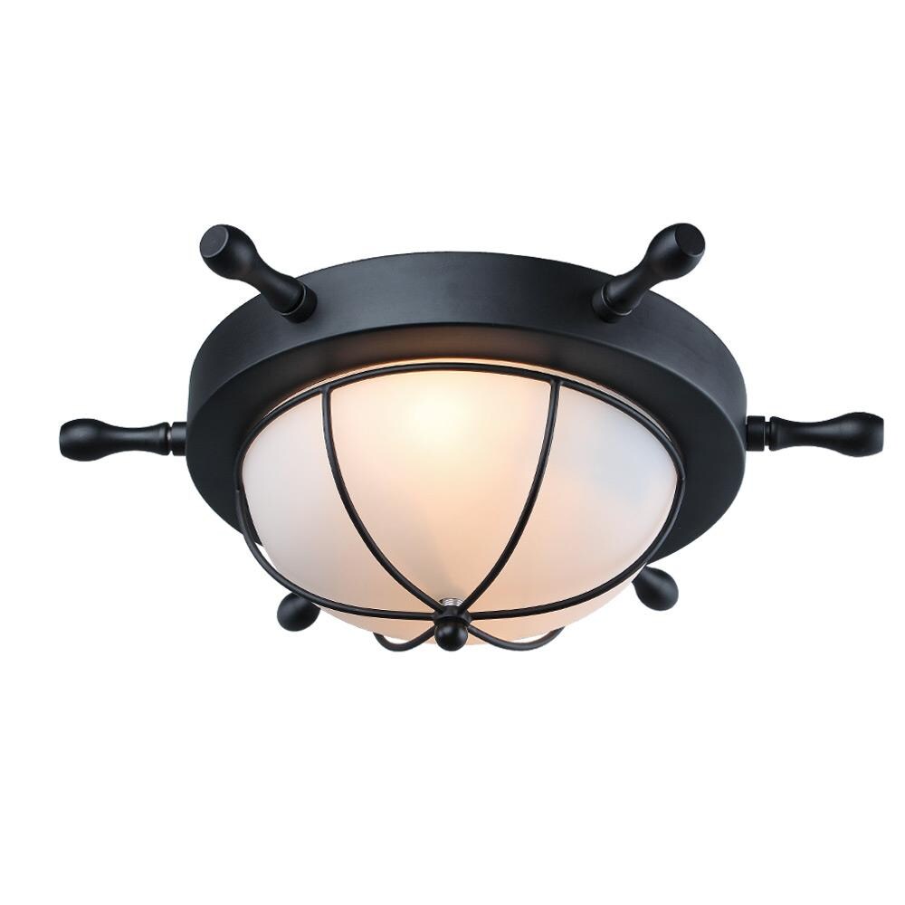 LNC A03196 Pyxes Matte Black LED Flush Mount Light