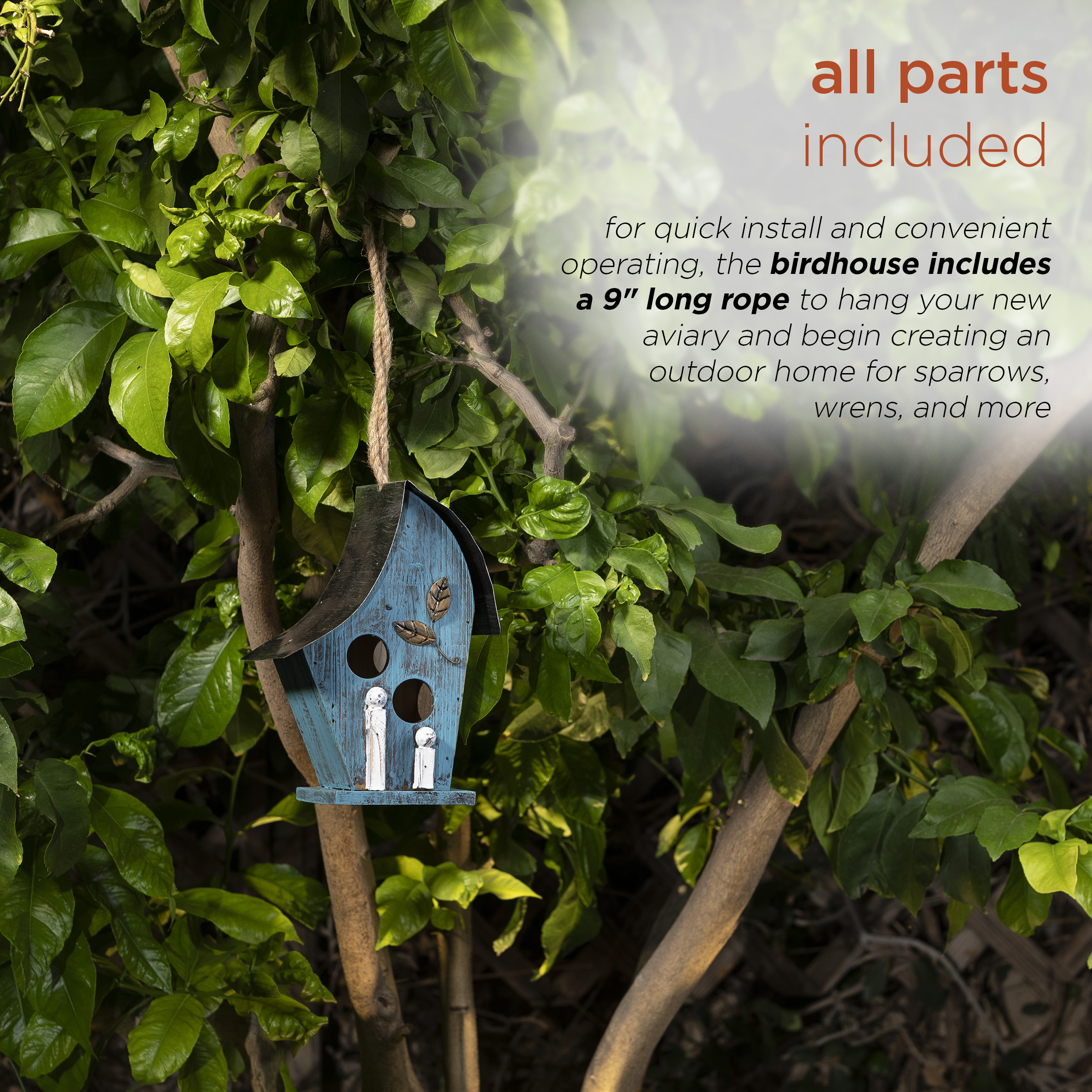 Alpine Corporation YEN134HH-BL Bird-Houses - View #4