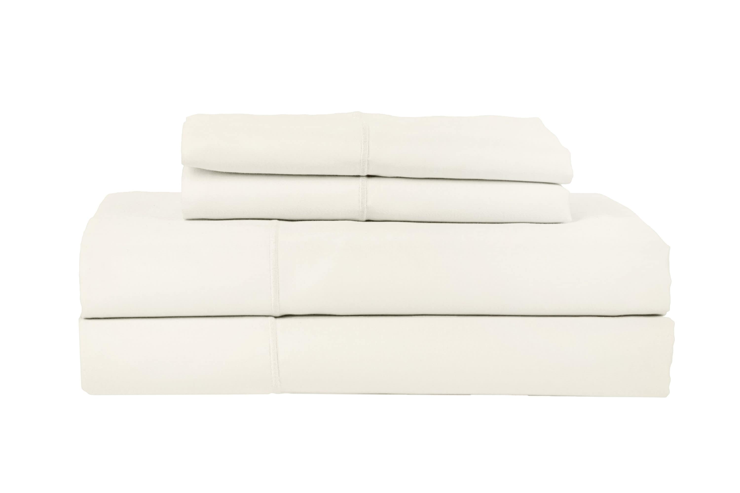  HC-500Q-PL-SAT-IVR Queen 500 -Thread Count Cotton Ivory Bed Sheet Set