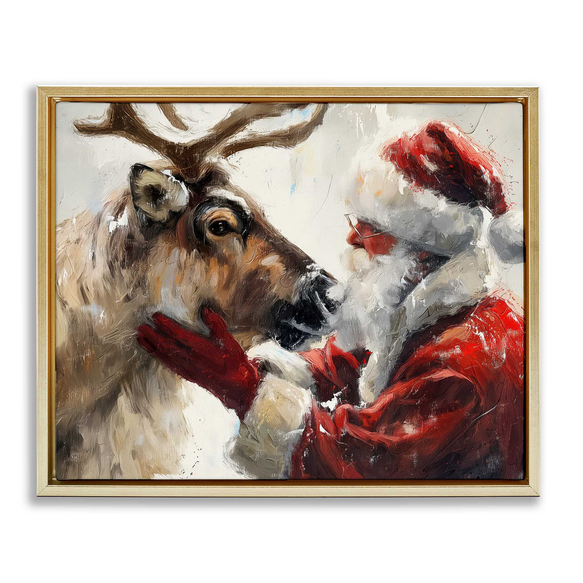 Stupell Industries BT-928-FFG-16X20 Traditional Santa and  Reindeer Floating Frame design by Arlington Prints