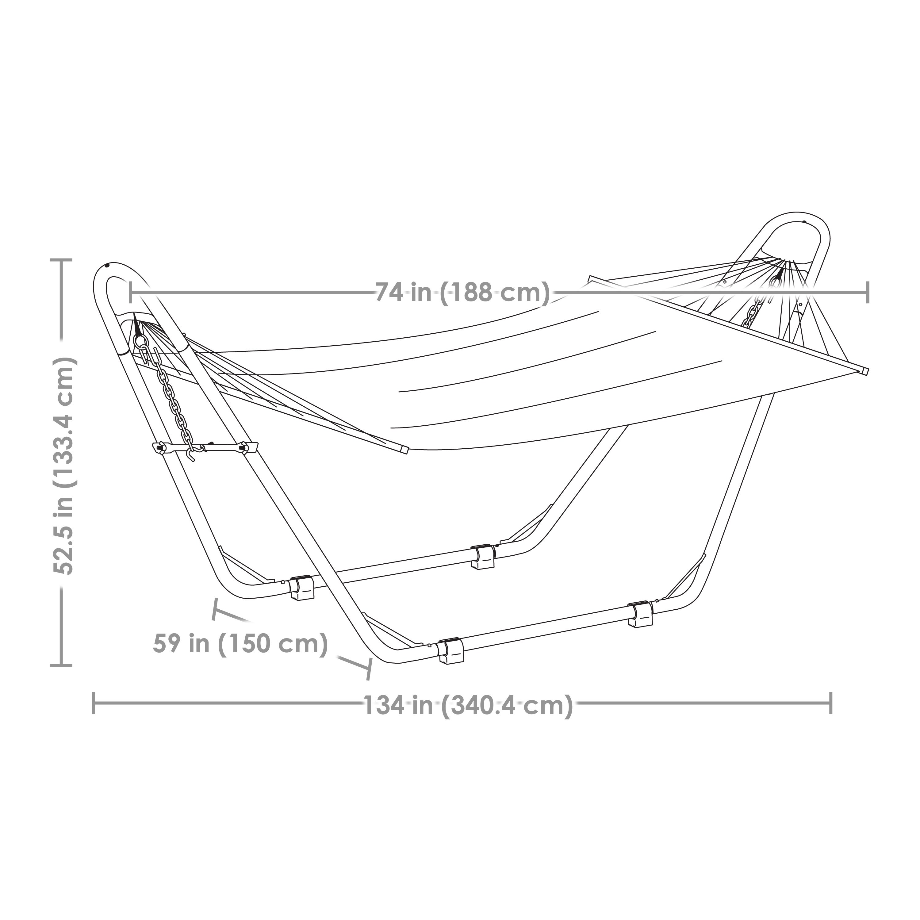 Off-White Cotton Double Wide Rope Hammock with Steel Stand