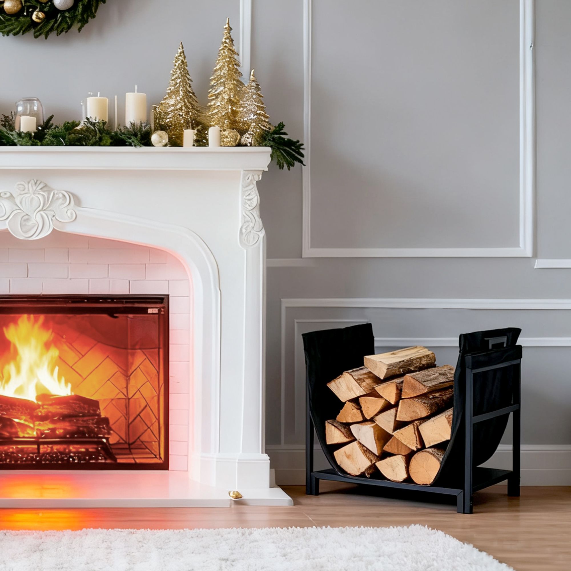 Half face cord firewood rack Fire Pits & Patio Heaters at Lowes.com