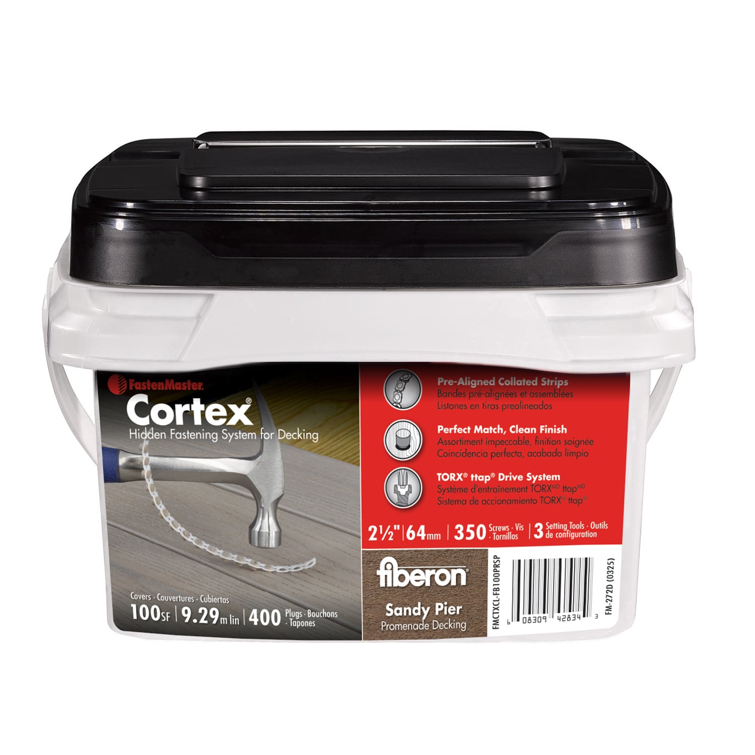 FastenMaster Collated Cortex Hidden Fastening System for Fiberon Promenade- 2-1/2 inch Cortex screws and plugs- Sandy Piere (100 SQ FT)