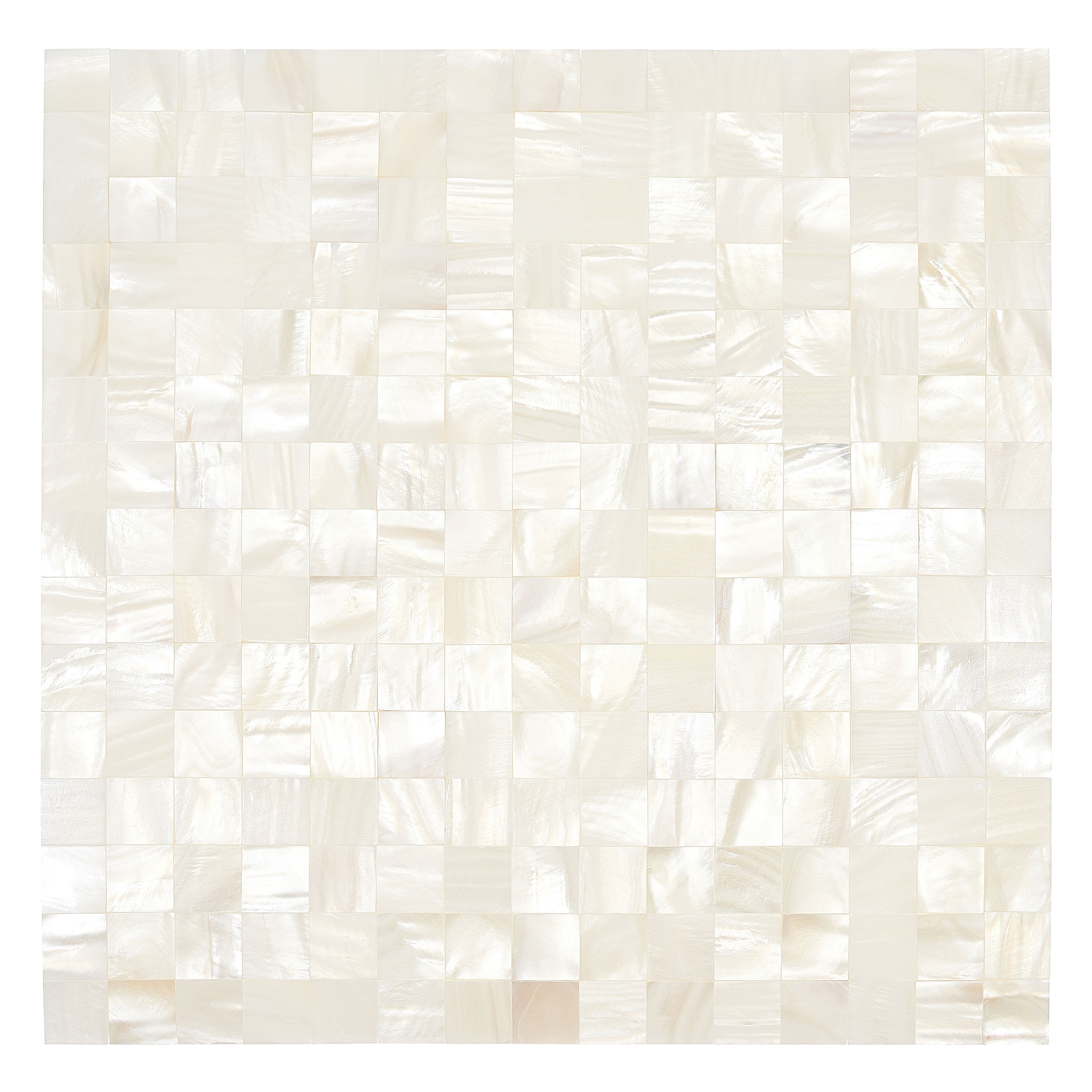 Avant Decor MPL001-SMP Sample - Nacreous White 6-in x 6-in Multi-finish Glass/Metal/Stone Wall Tile