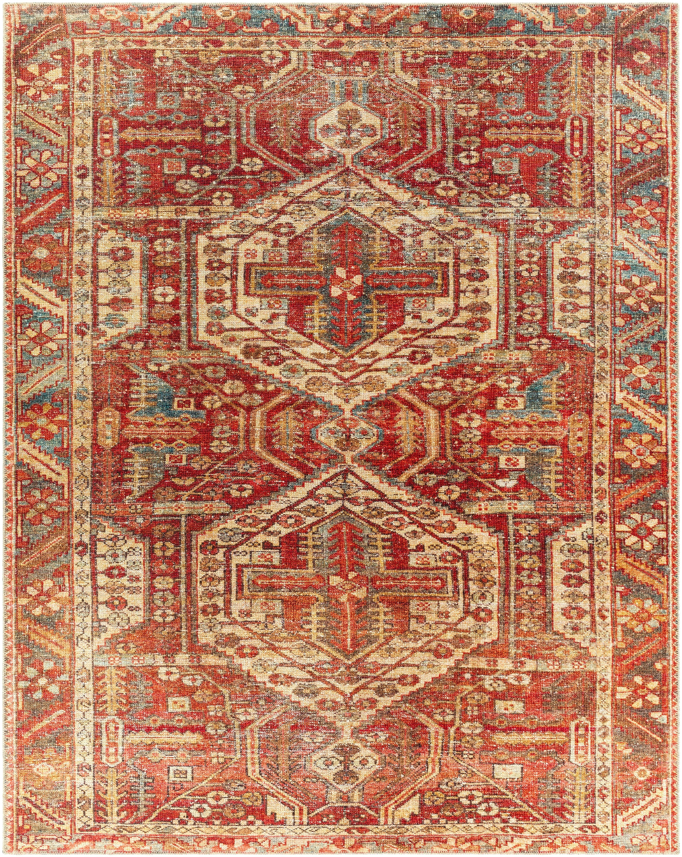 Surya Lavable 3 X 4 (ft) Burnt Orange Indoor Medallion Oriental Area Rug in  the Rugs department at