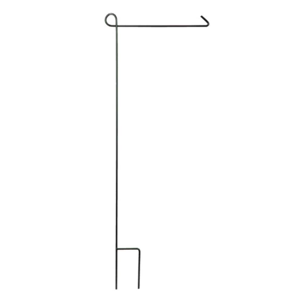 Evergreen  44 in. Metal Garden Flag Stand Matte Black