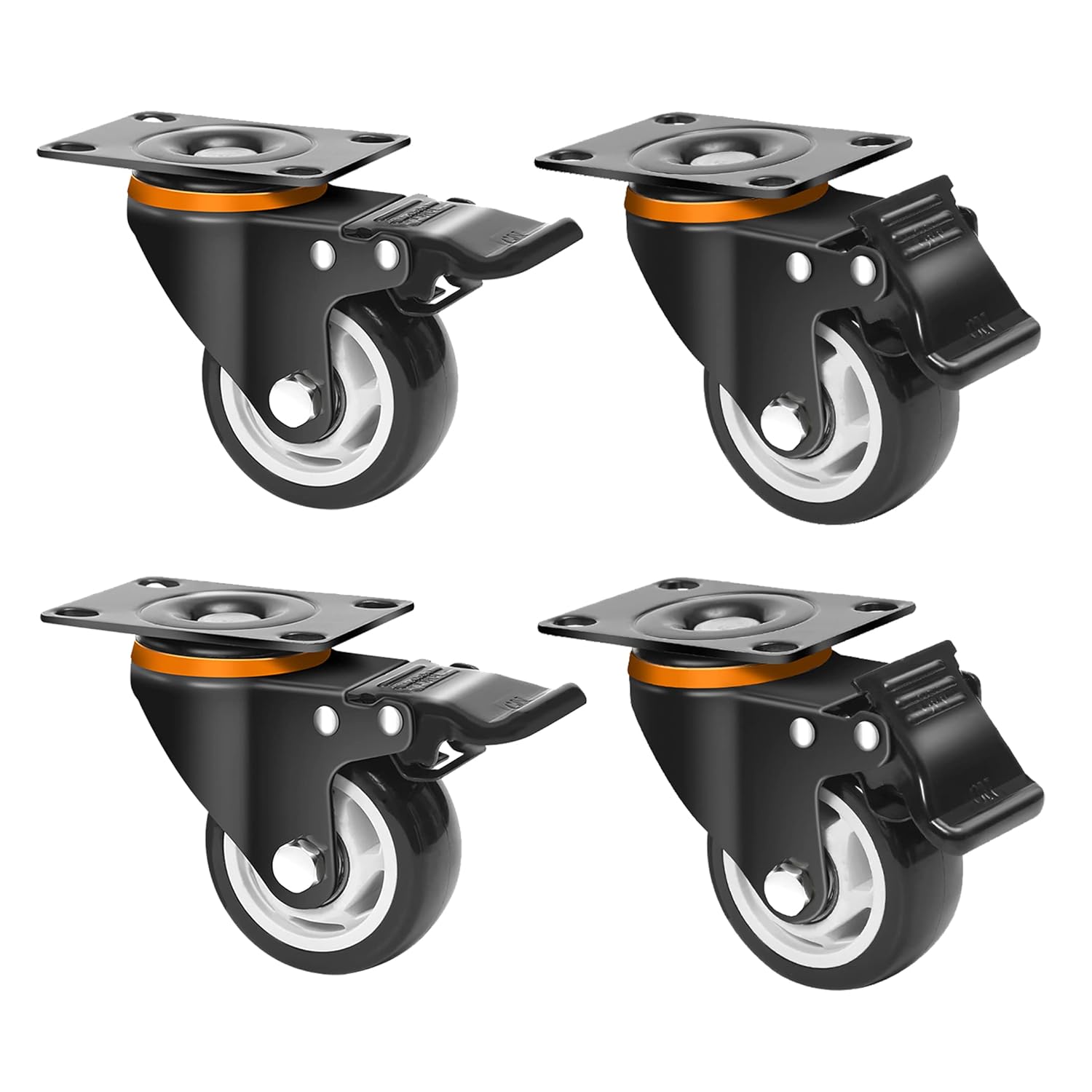 MaxxHaul Heavy Duty Swivel Casters 4 -Pack 4-in Polyurethane Swivel Caster #50686