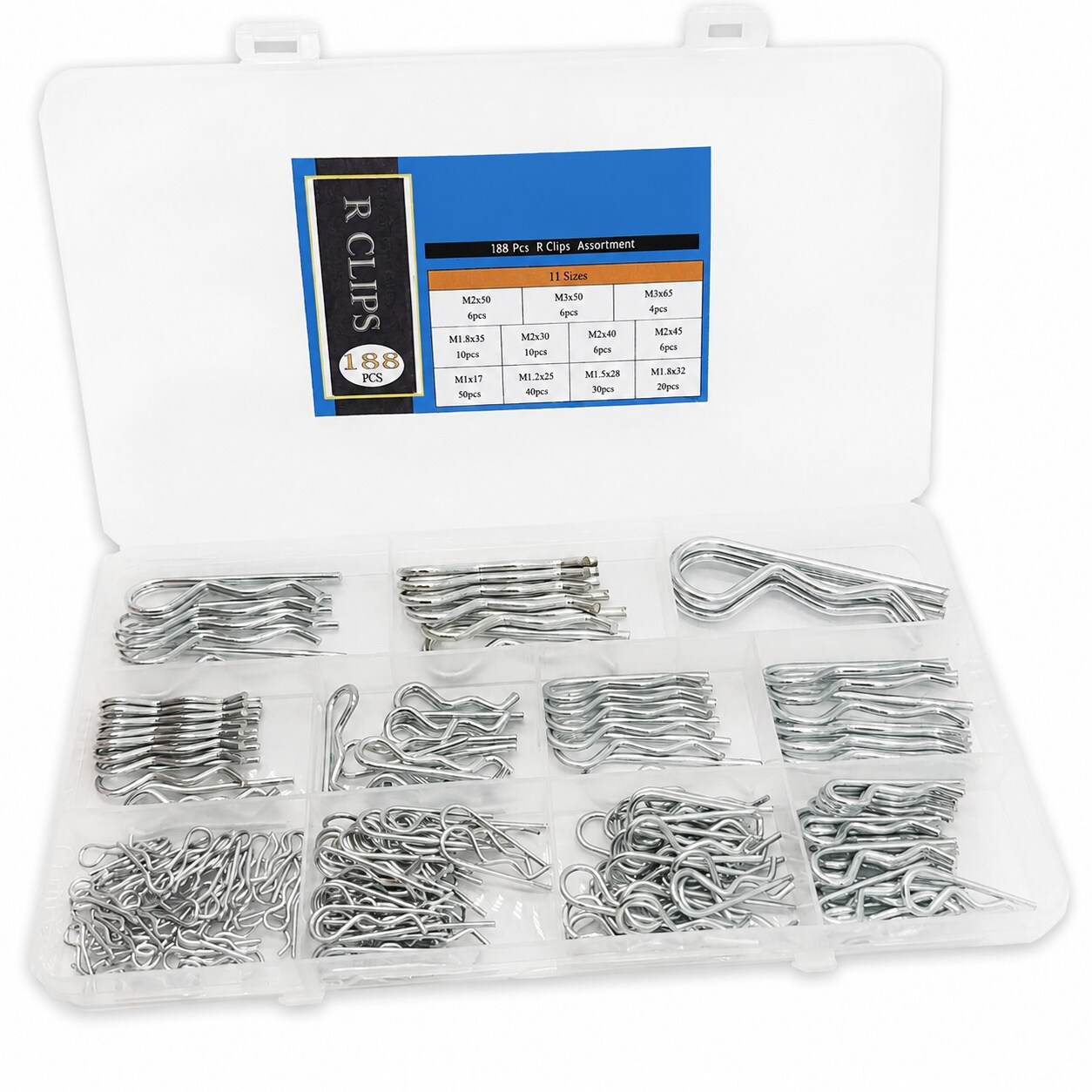 KHKFY 188 Piece Hitch Pin Clip Set Retaining Pins Tractor Cotter Pin ...