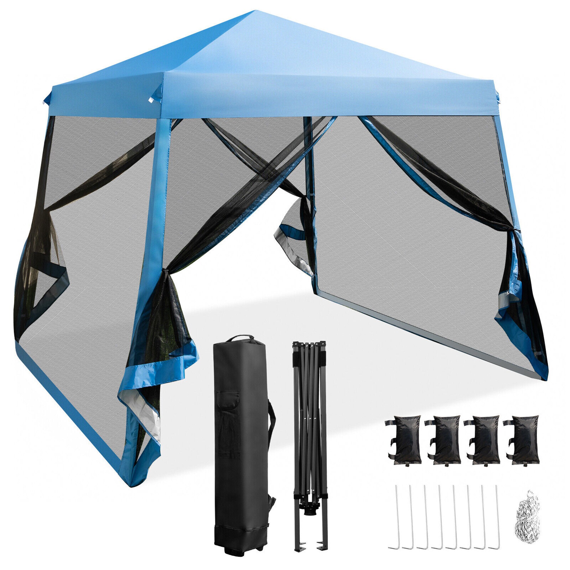 Pop Up Beach Tent Sun Shelter UPF50+, Outdoor Shade for Camping Trips,  Fishing, Backyard Fun or Picnics, 10*10FT 