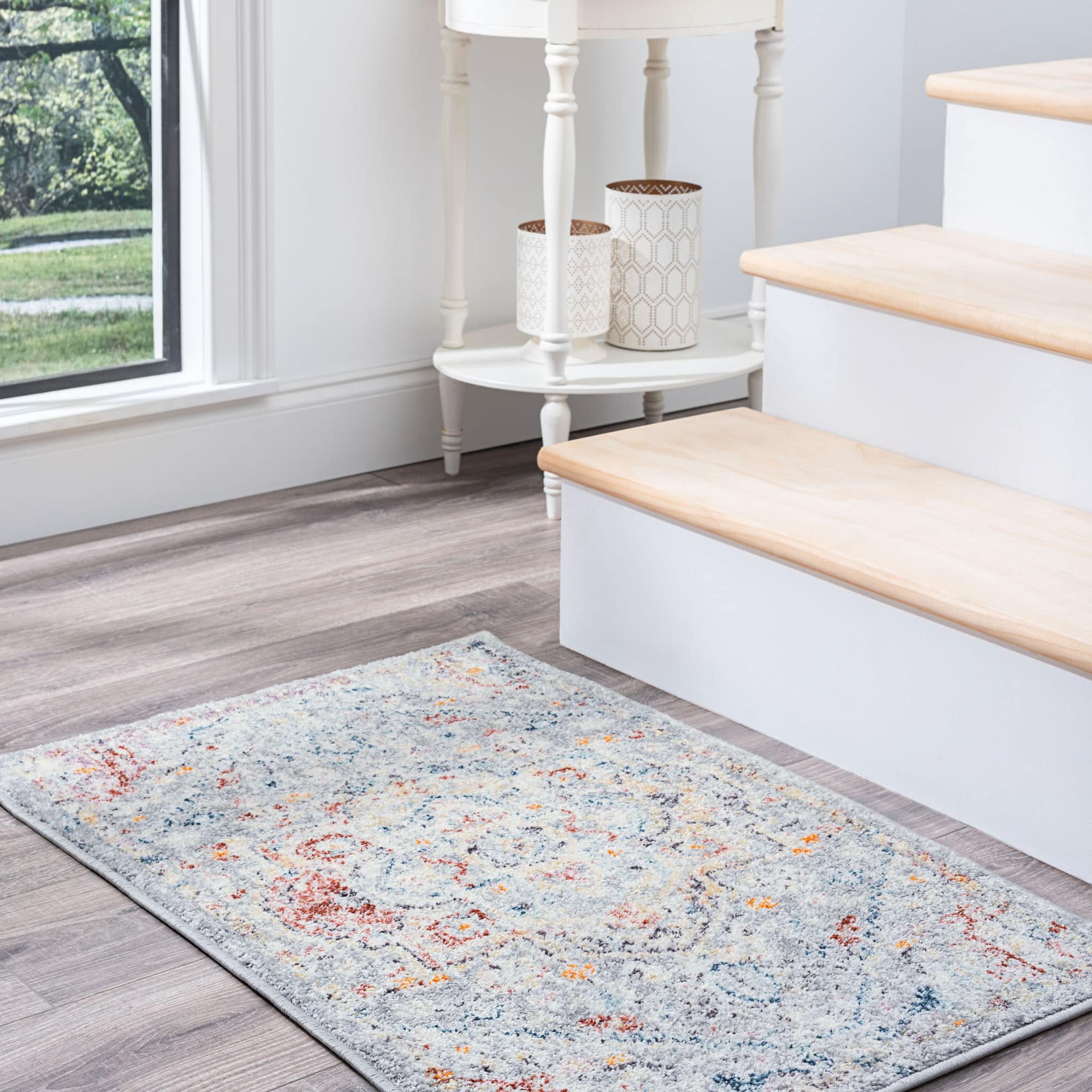 Tayse WFL4110 2X3 Wakefield 2 x 3 (ft) Loomed Polypropylene Silver Rectangular Indoor Throw rug