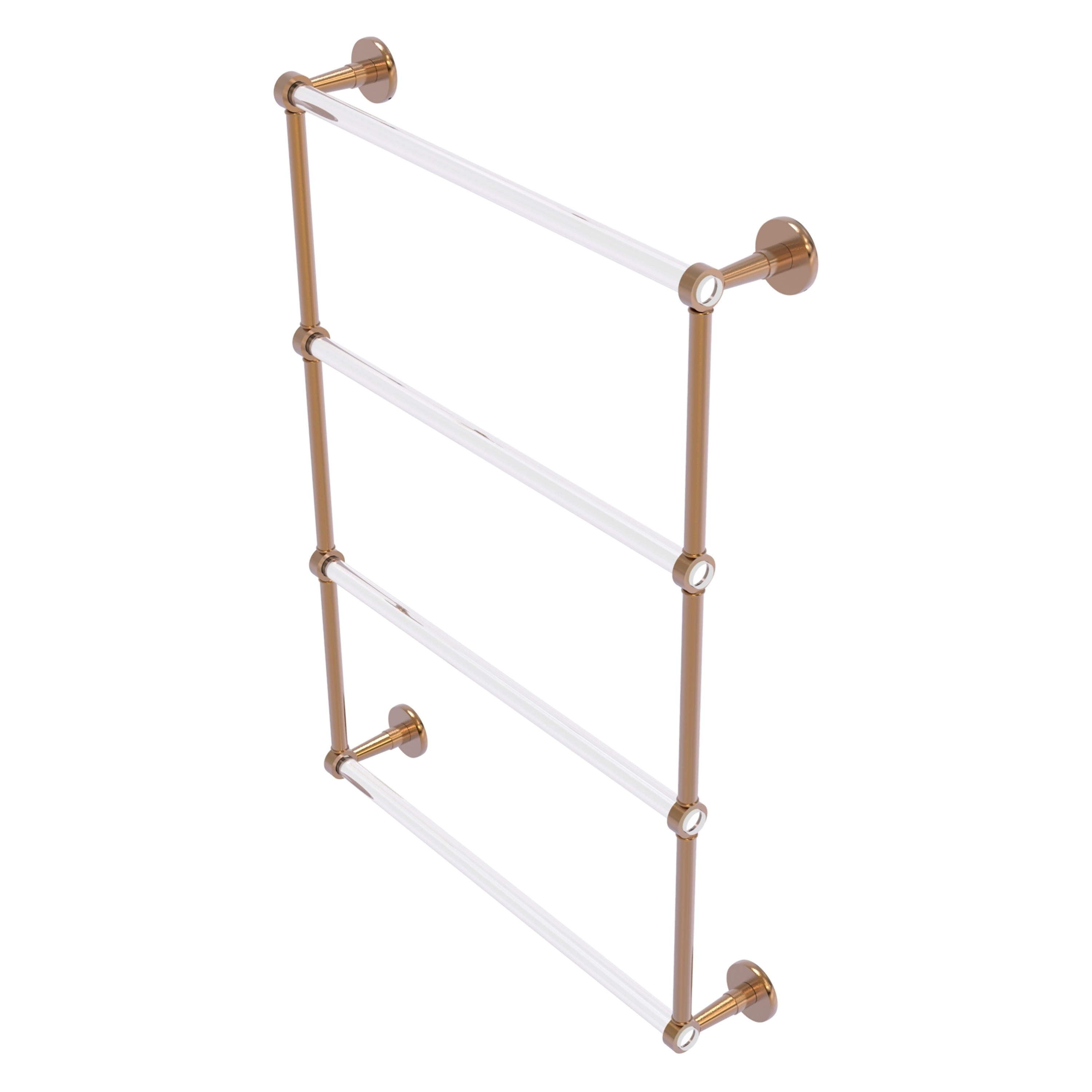Allied Brass CV-28-24-BBR Clearview 24-in double Brushed Bronze Wall mount 4-tier Towel Bar