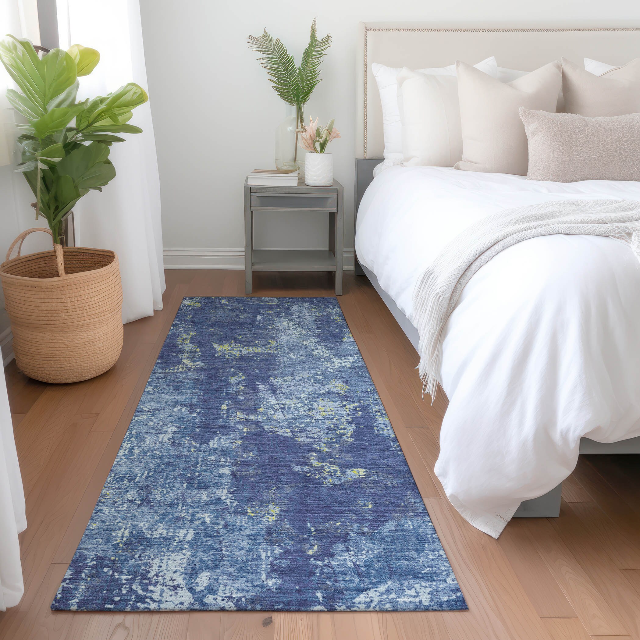 Addison Rugs ACN1391NA2X8 Chantille ACN1391NA 2 x 7 (ft) Polyester Navy Rectangular Indoor/Outdoor Geometric Machine washable Runner rug