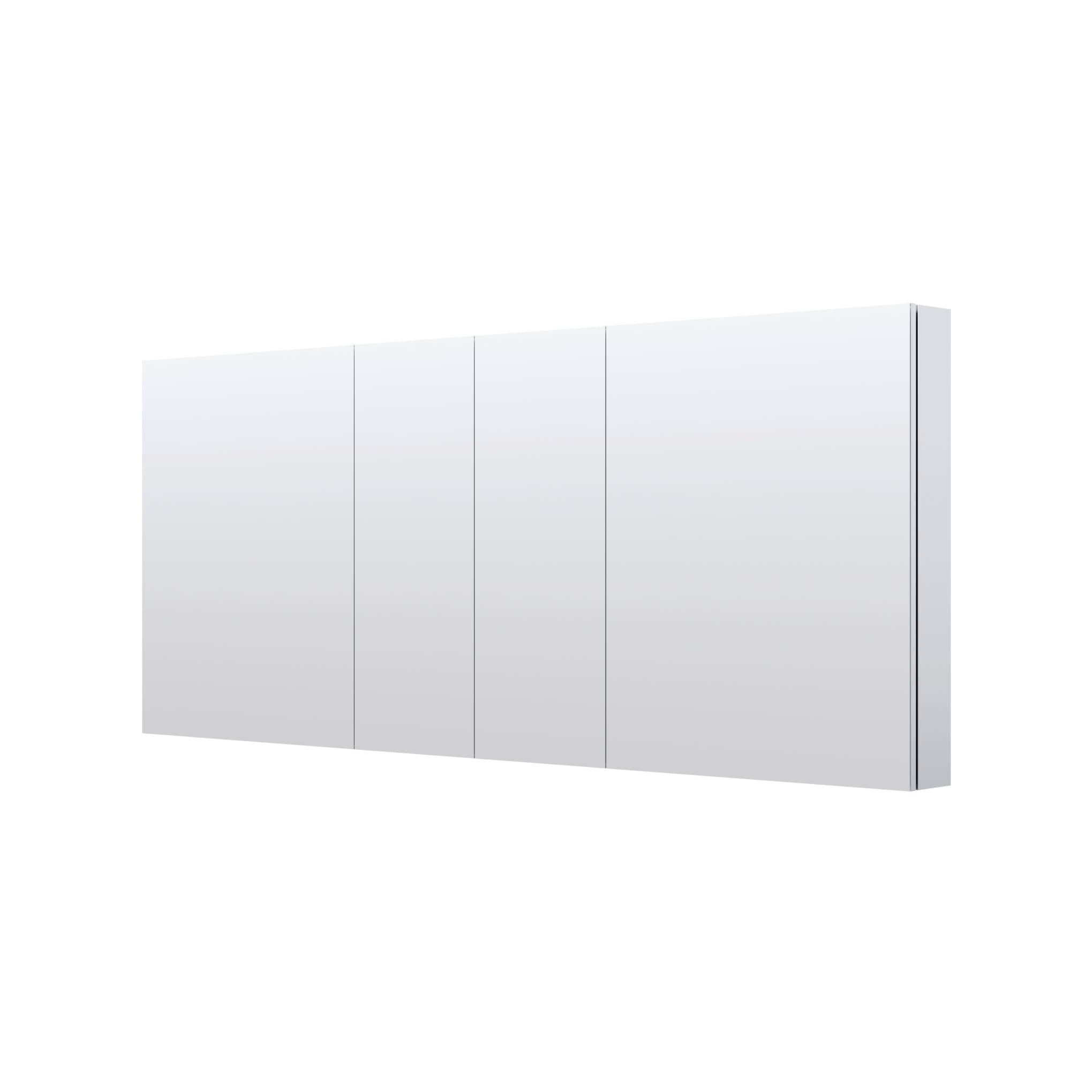 WELLFOR ROSA24121224LRLR 72-in x 30-in Surface/Recessed Mount Silver Mirrored Rectangle Soft Close Medicine Cabinet