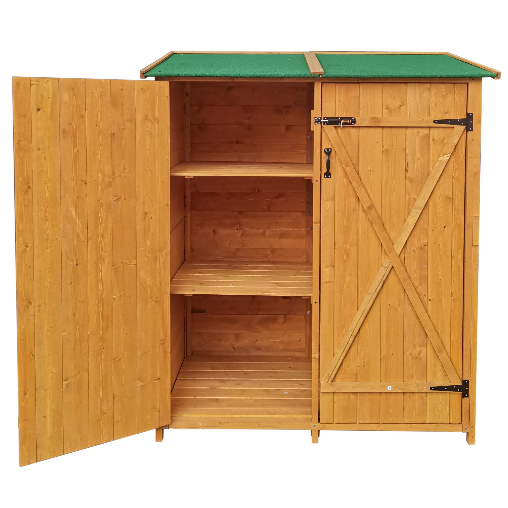 WELLFOR Outdoor Storage Wooden Tool Shed 3-ft x 5-ft Storage Shed ...